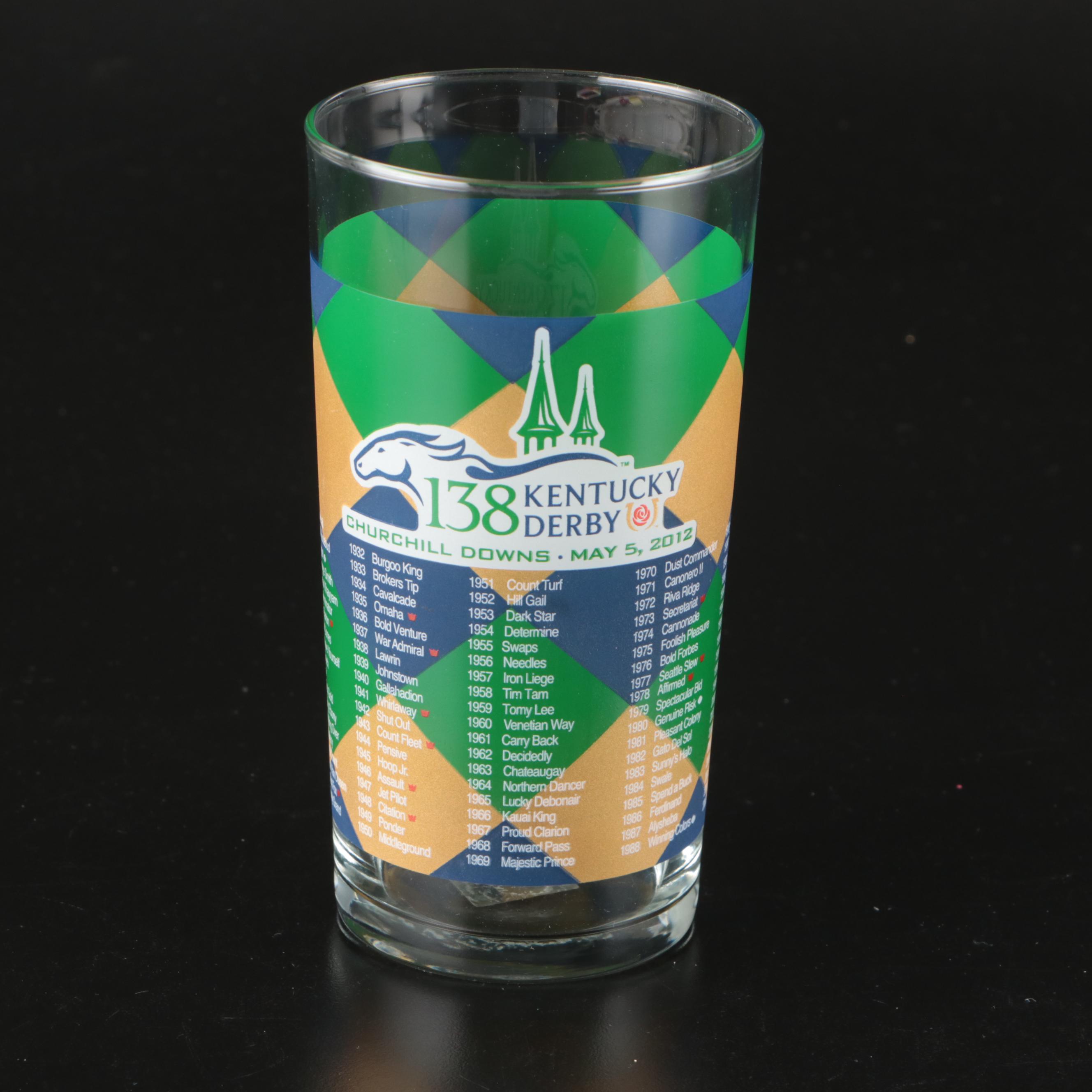 138th Kentucky Derby Commemorative Glass Tumblers, 2012