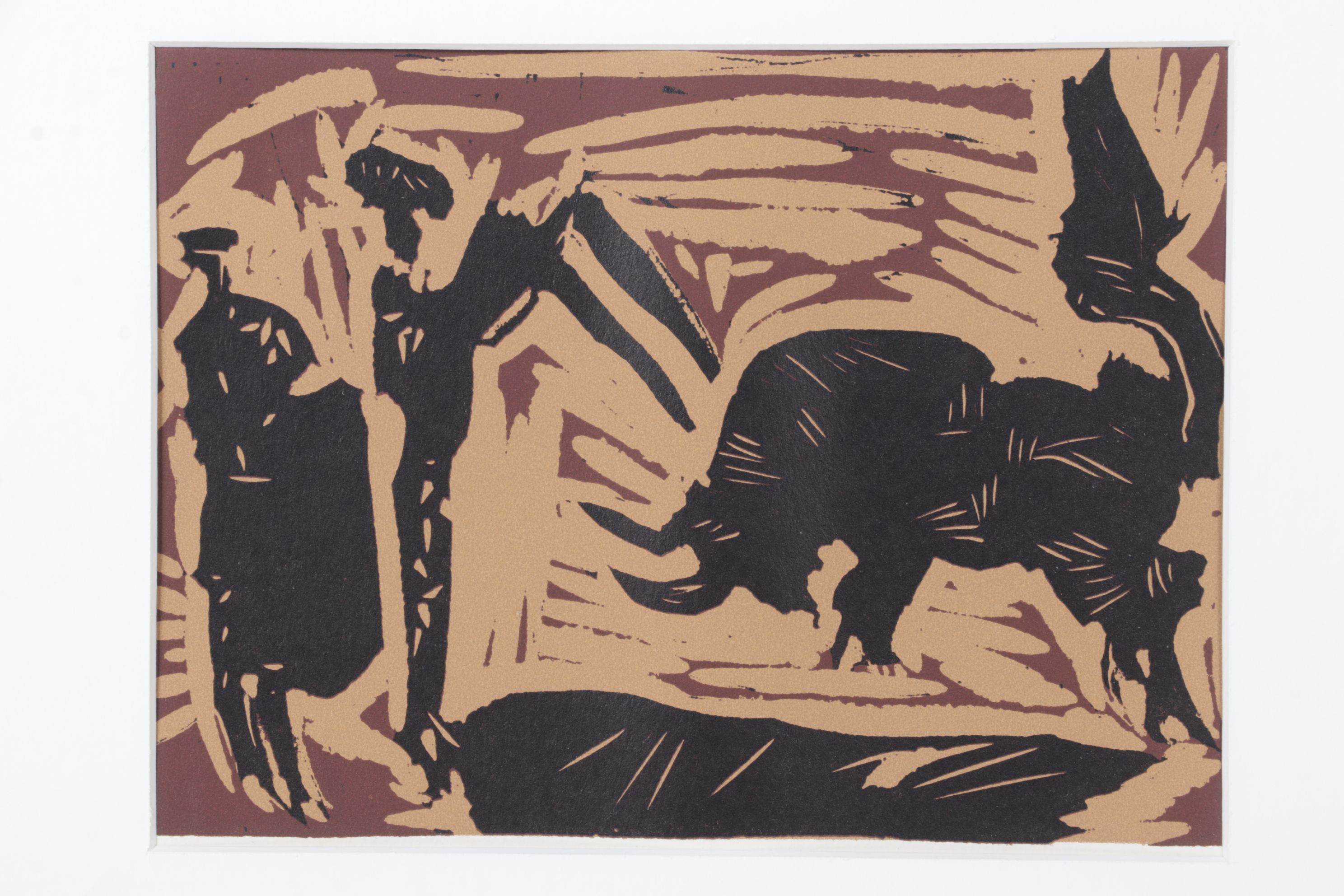 Pablo Picasso Linoleum Cut "The Banderillas," 1962