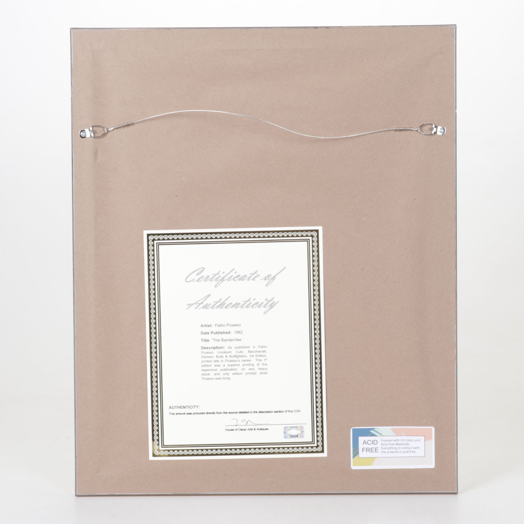 Pablo Picasso Linoleum Cut "The Banderillas," 1962