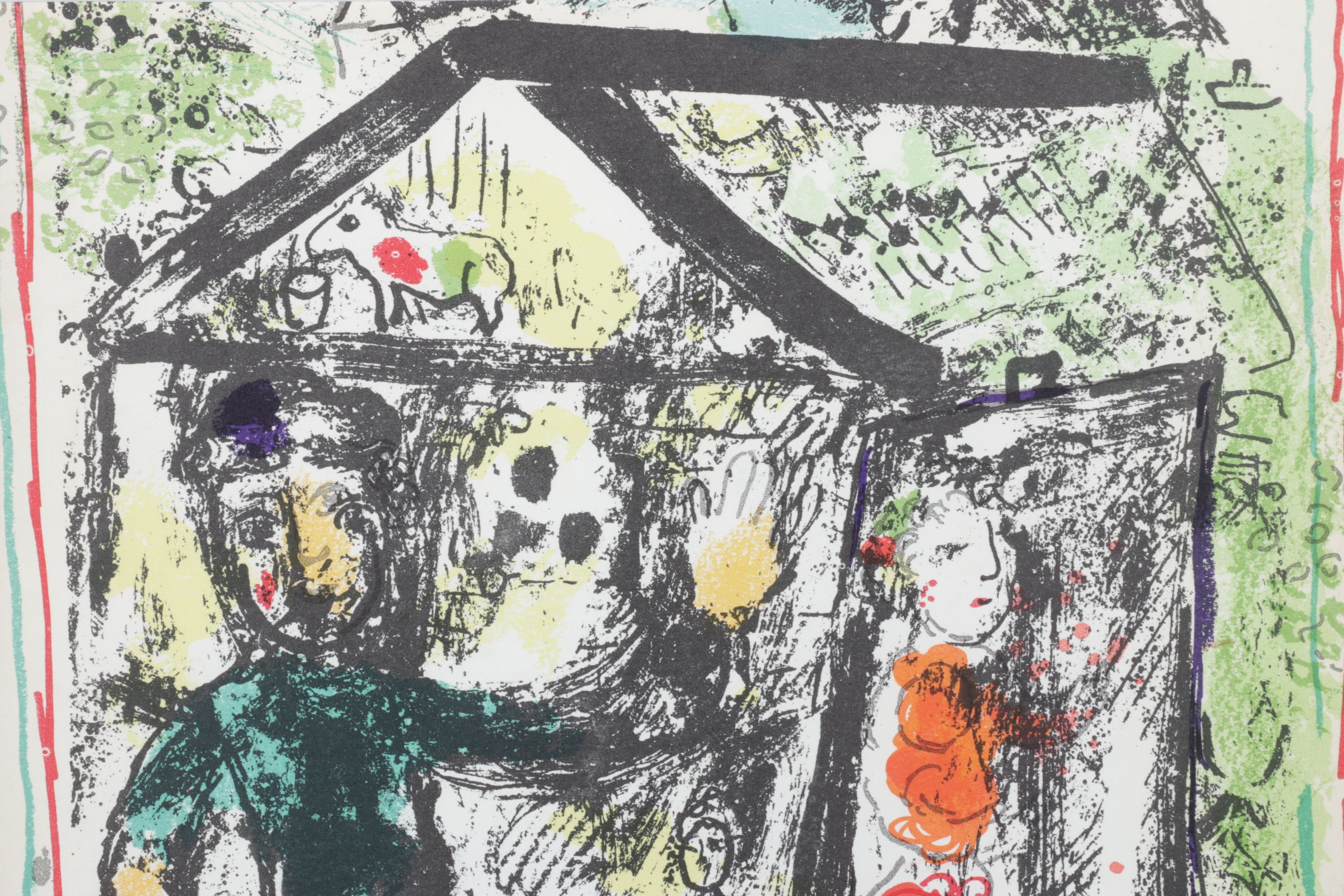 Marc Chagall Color Lithograph Cover for "Derrière le Miroir," 1969