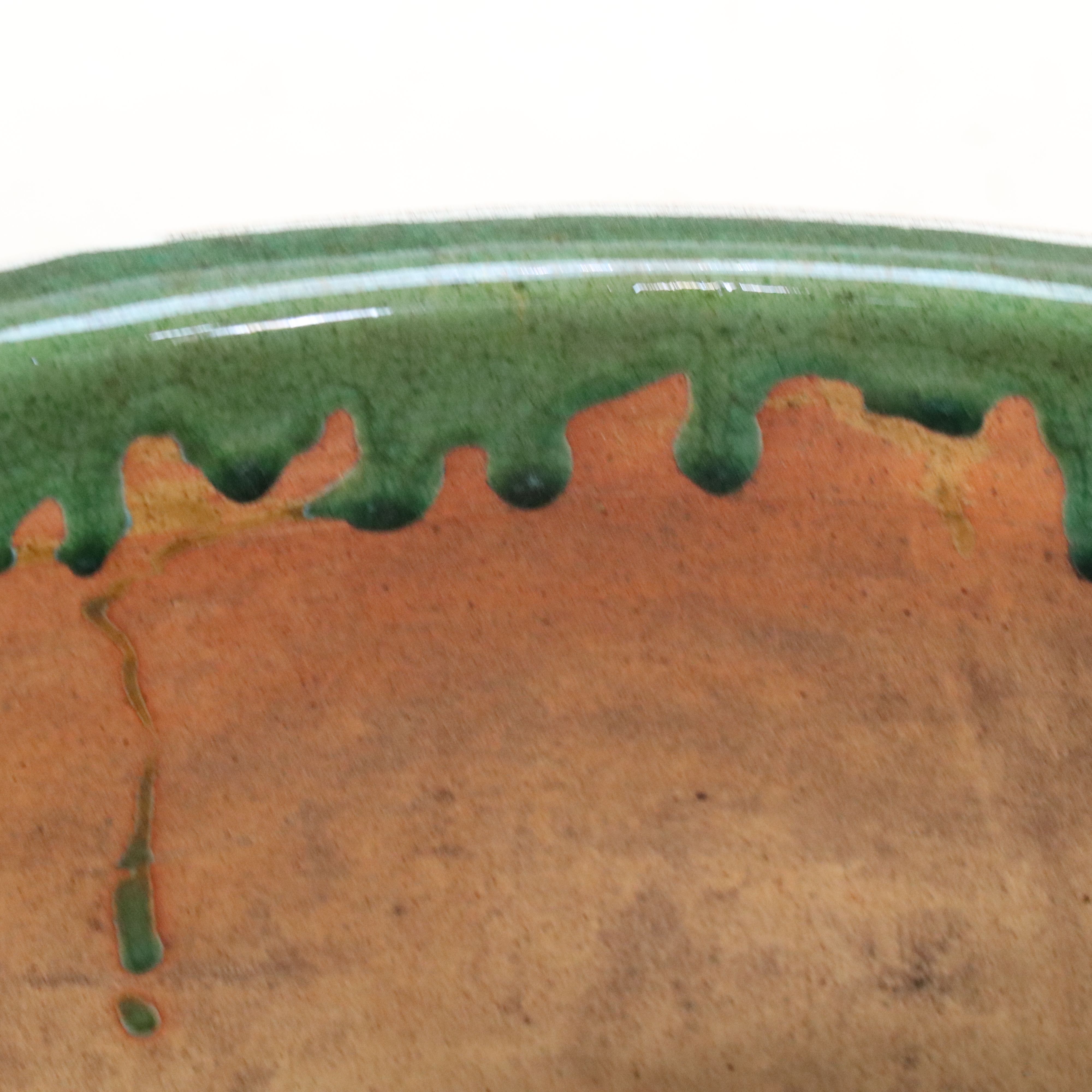 Large Green Greek Key Ceramic Planters