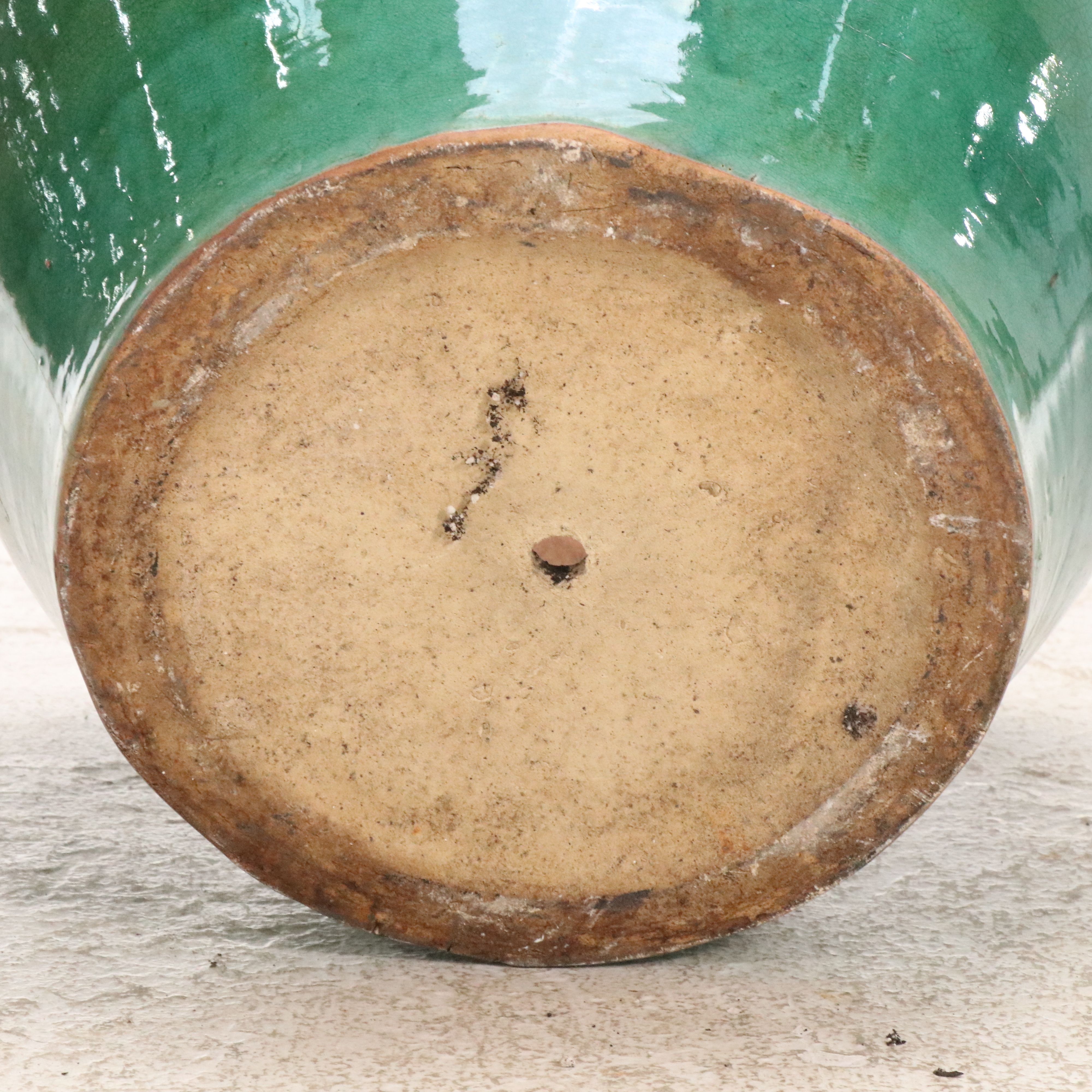 Large Green Greek Key Ceramic Planters