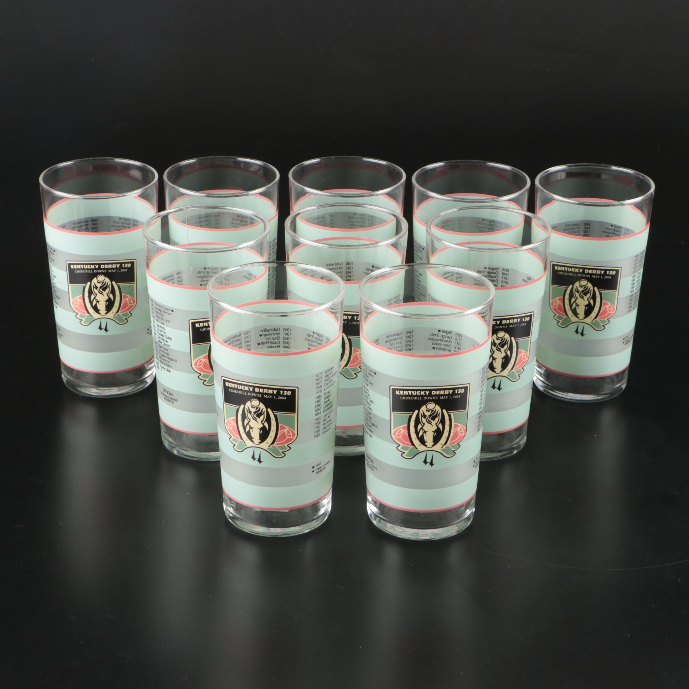 130th and 134th Kentucky Derby Commemorative Glass Tumblers