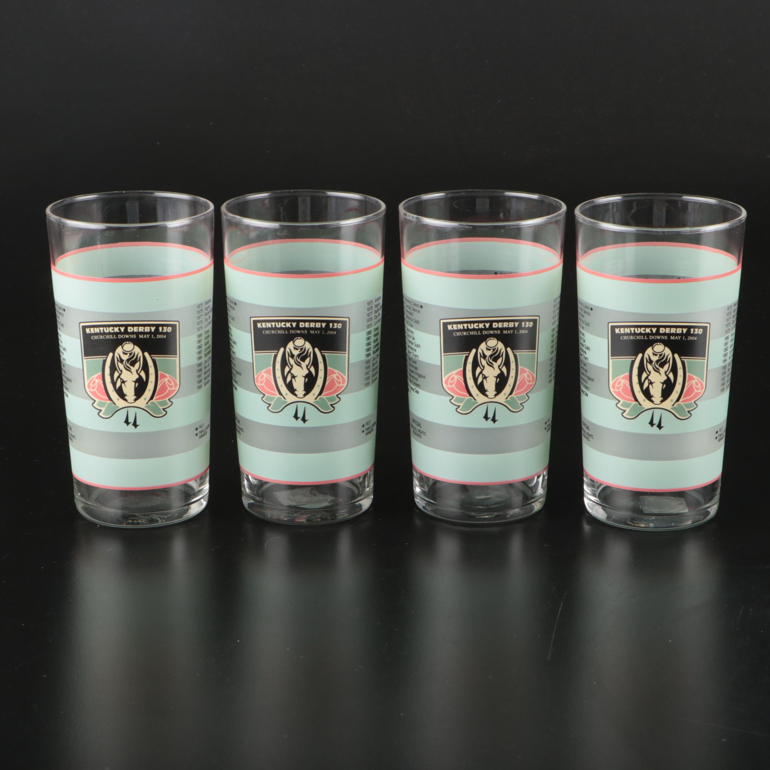 130th and 134th Kentucky Derby Commemorative Glass Tumblers