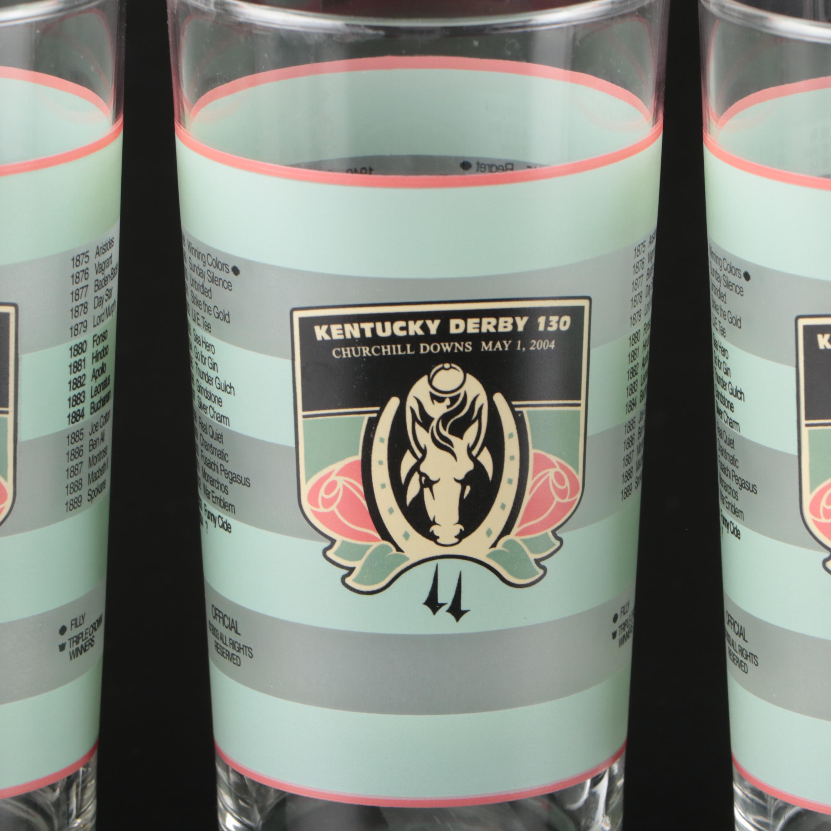 130th and 134th Kentucky Derby Commemorative Glass Tumblers