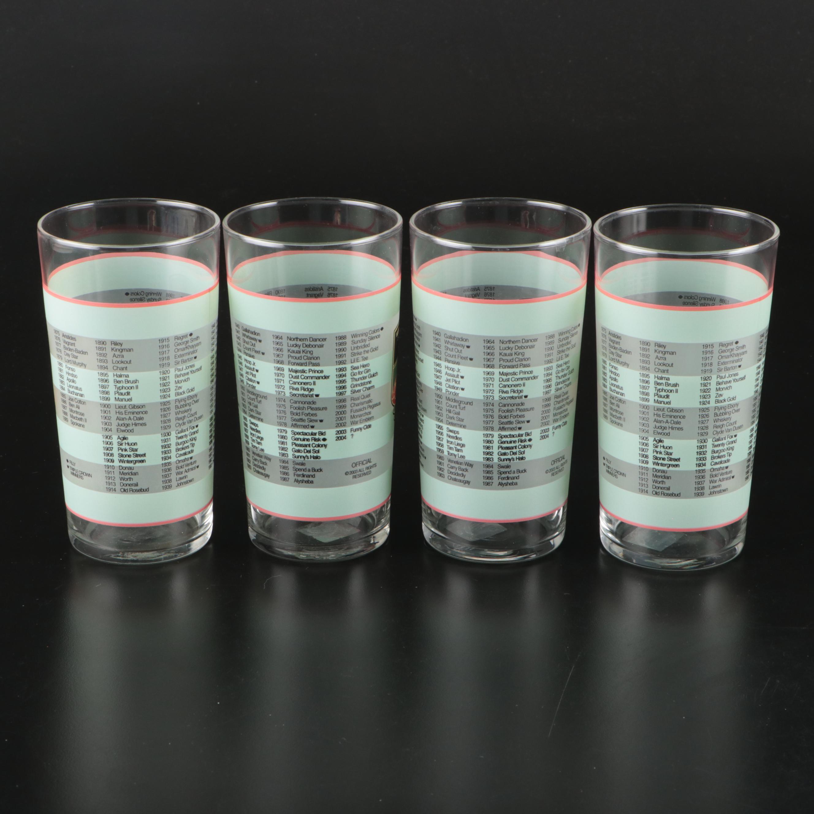 130th and 134th Kentucky Derby Commemorative Glass Tumblers