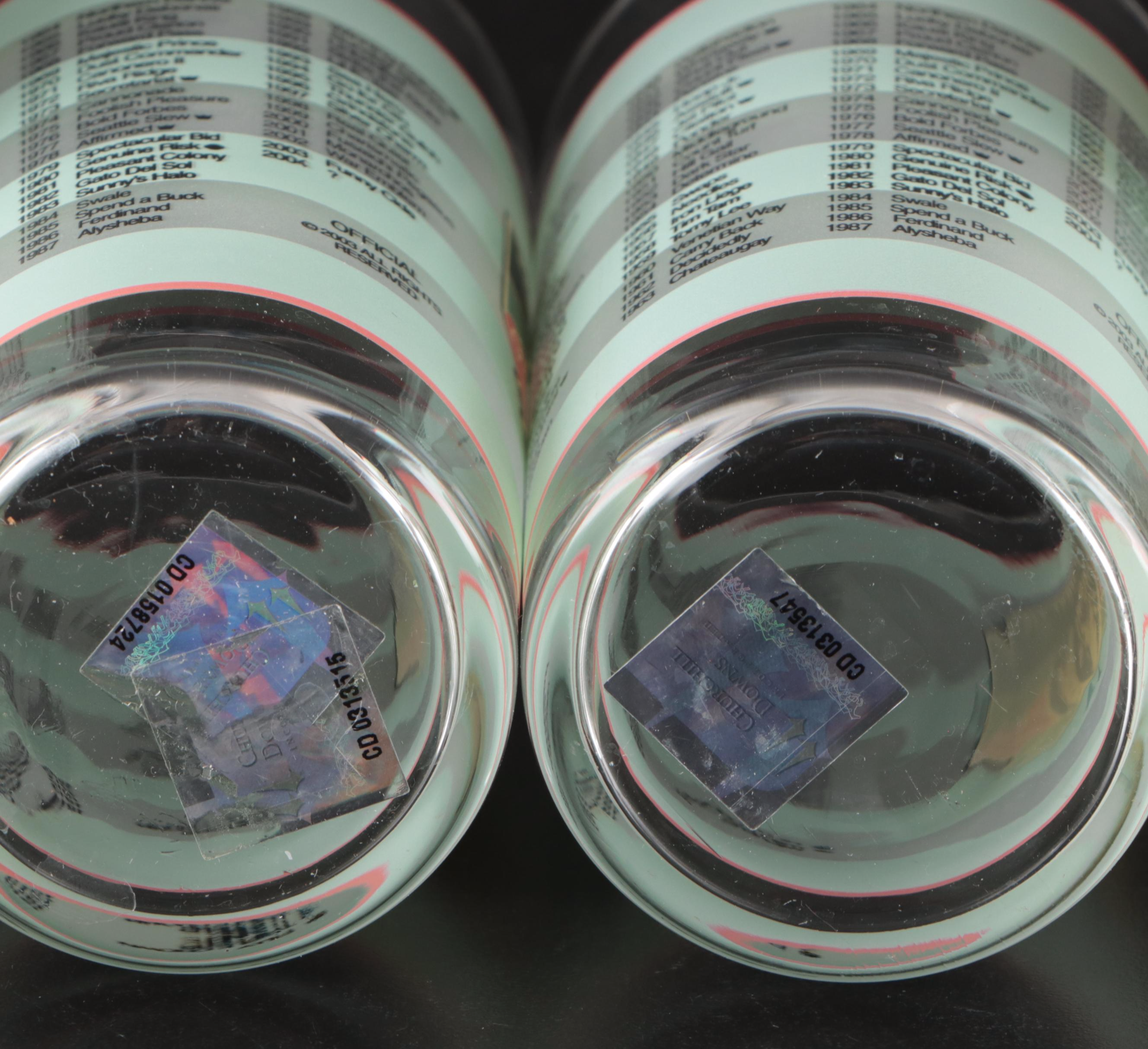 130th and 134th Kentucky Derby Commemorative Glass Tumblers