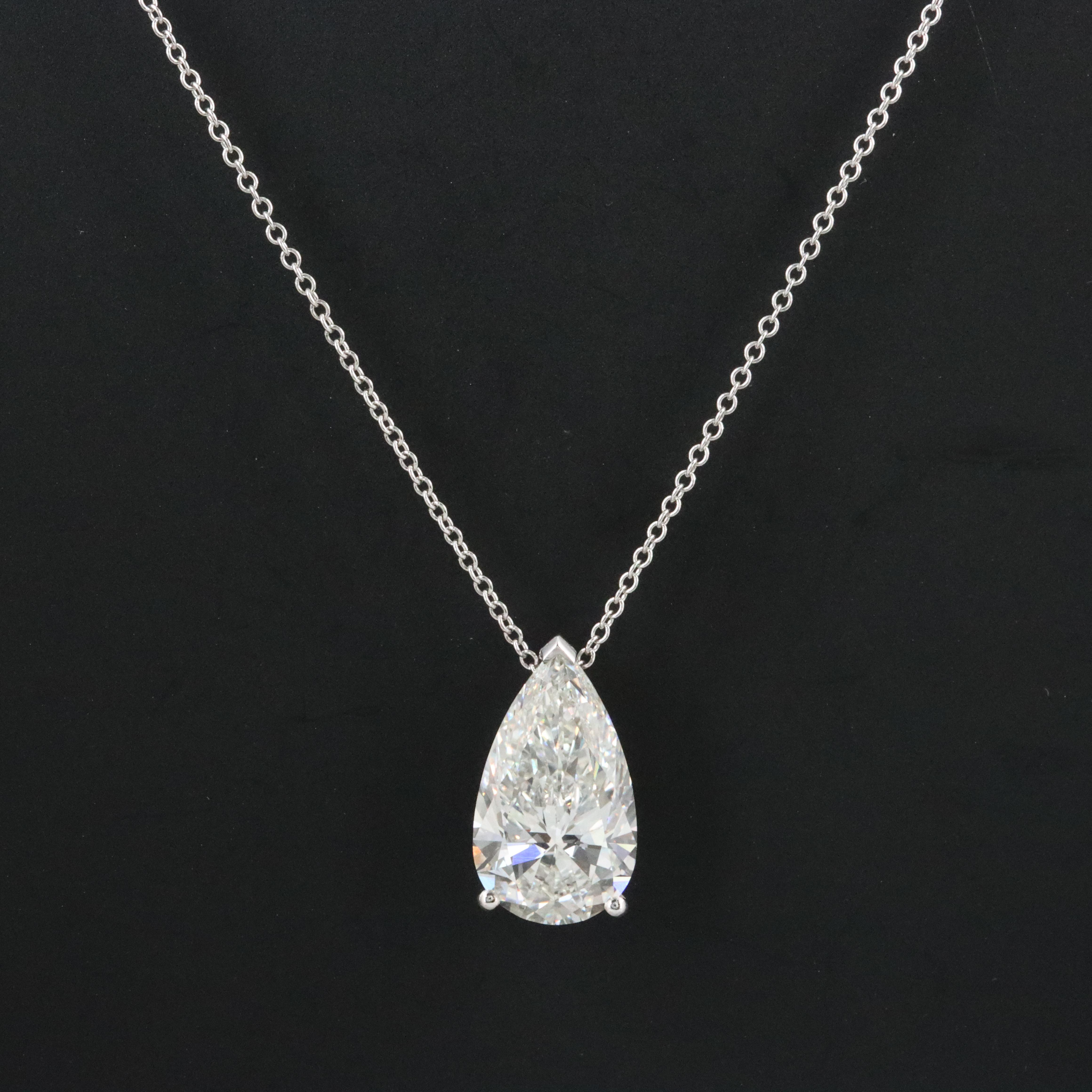 14K 4.02 CT Lab Grown Diamond Solitaire Pendant Necklace with IGI Report