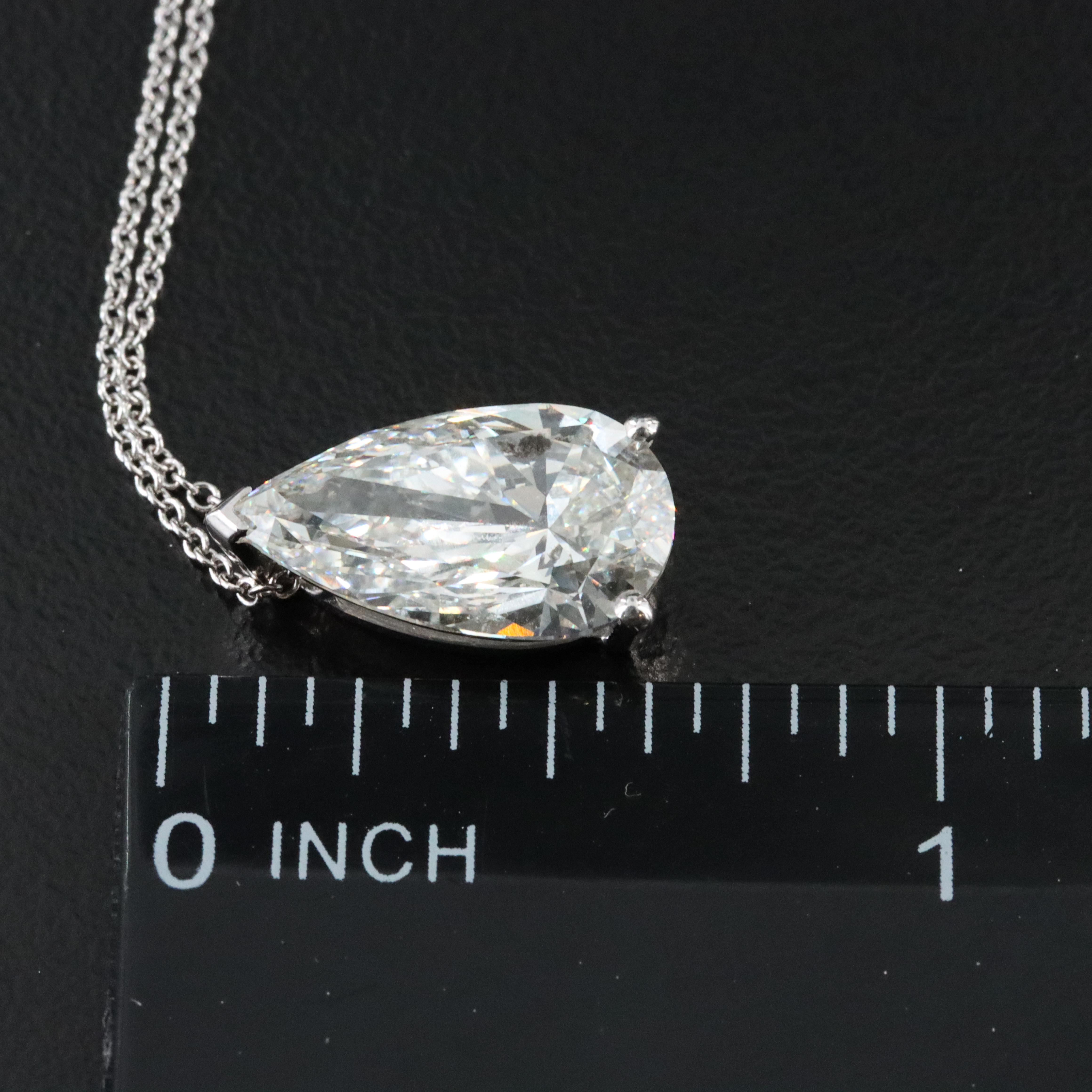 14K 4.02 CT Lab Grown Diamond Solitaire Pendant Necklace with IGI Report