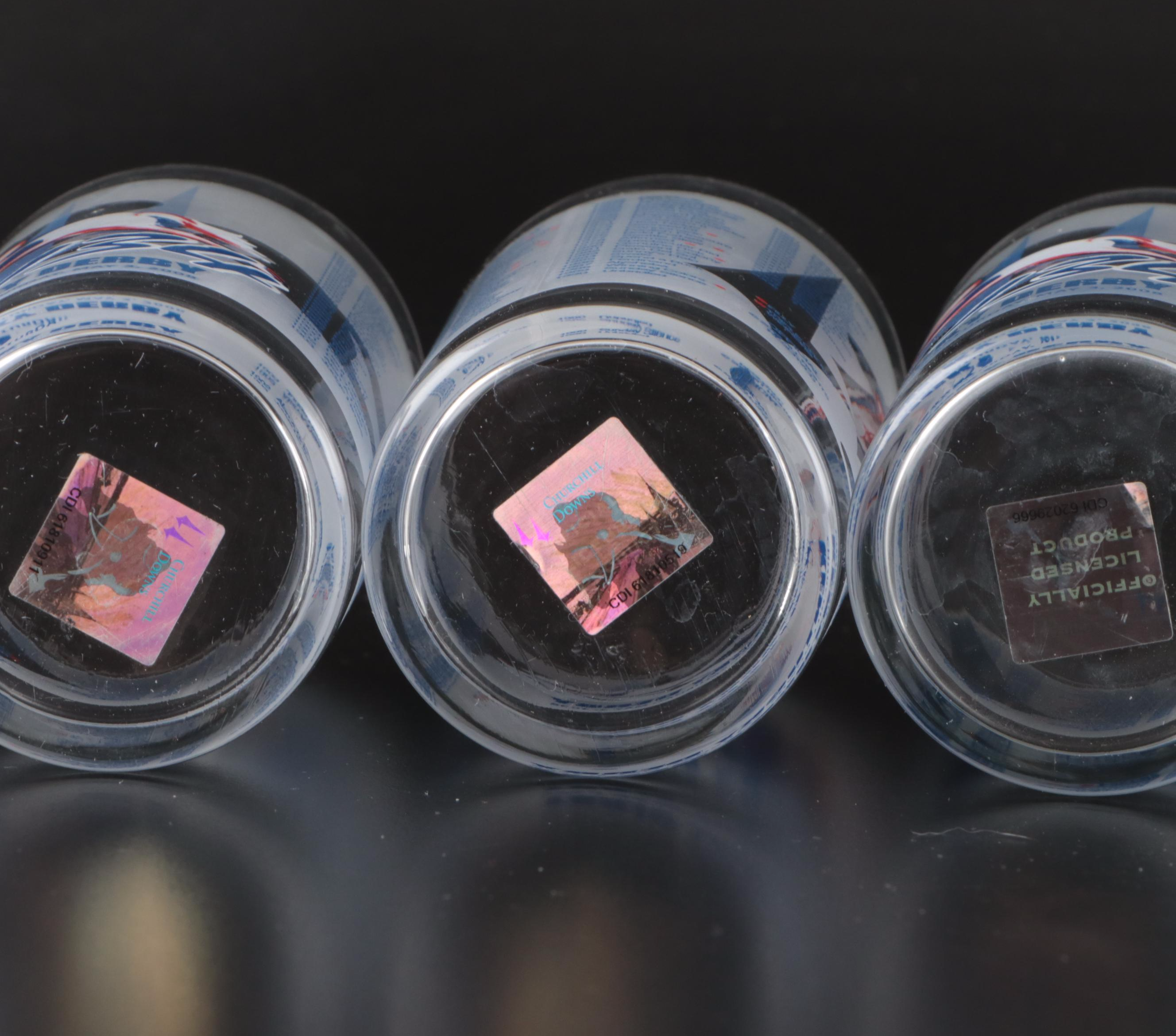 130th and 134th Kentucky Derby Commemorative Glass Tumblers