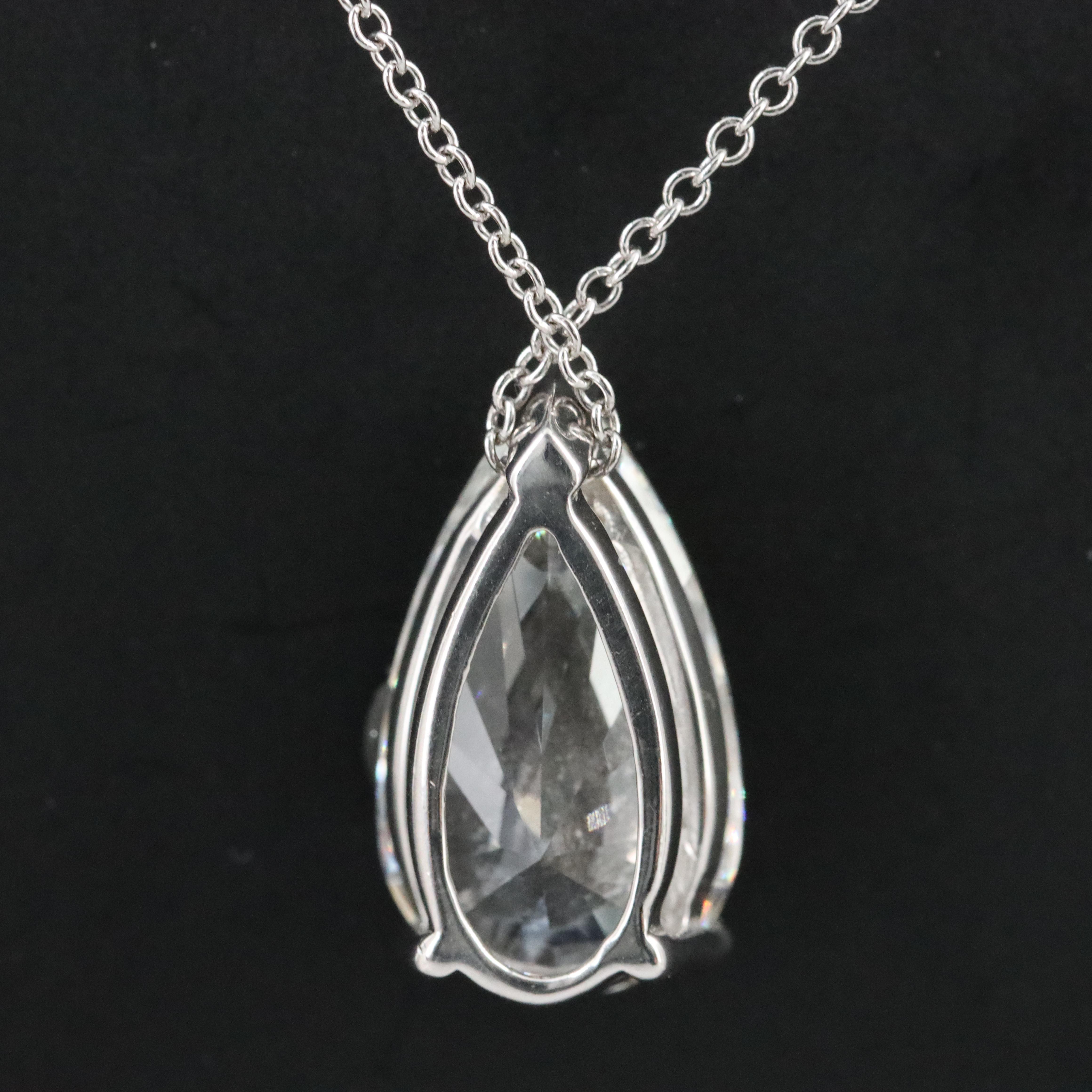 14K 4.02 CT Lab Grown Diamond Solitaire Pendant Necklace with IGI Report