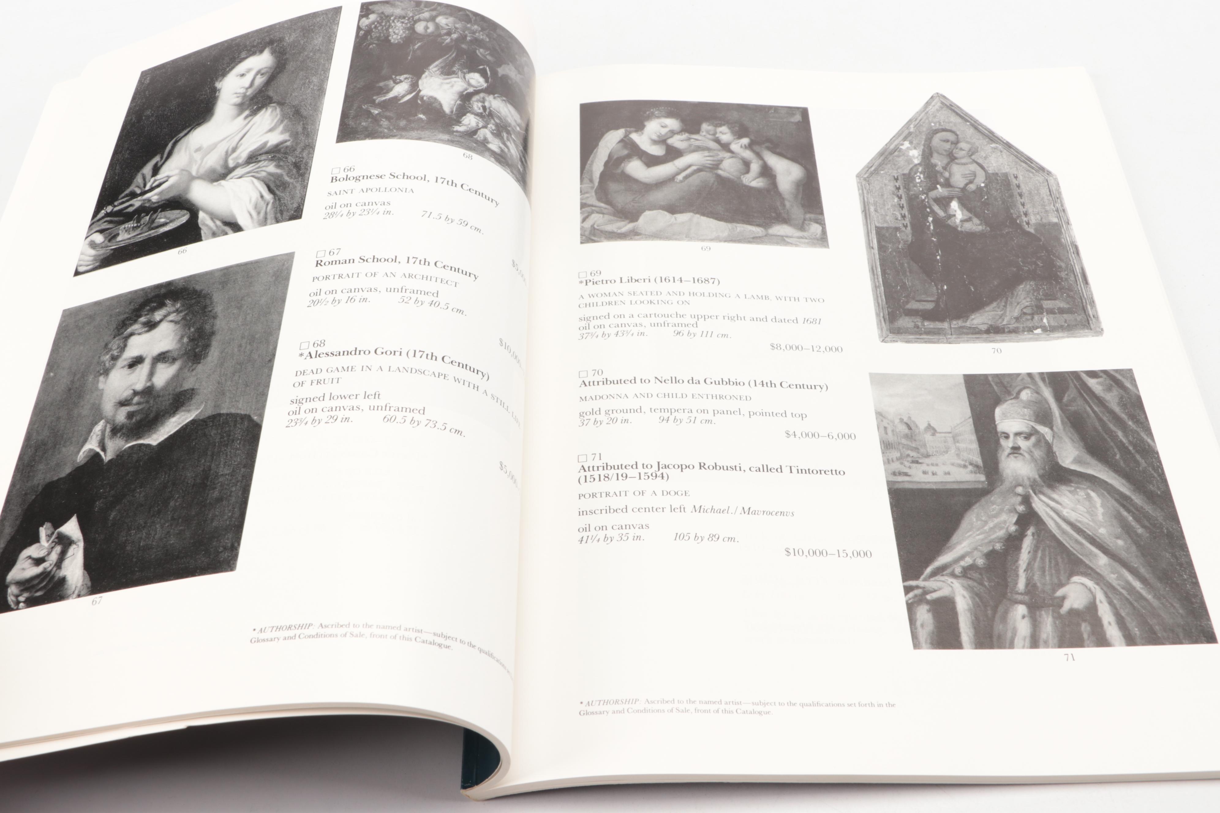 Sotheby's "Old Master Paintings" Auction Catalogs, Late 20th C.