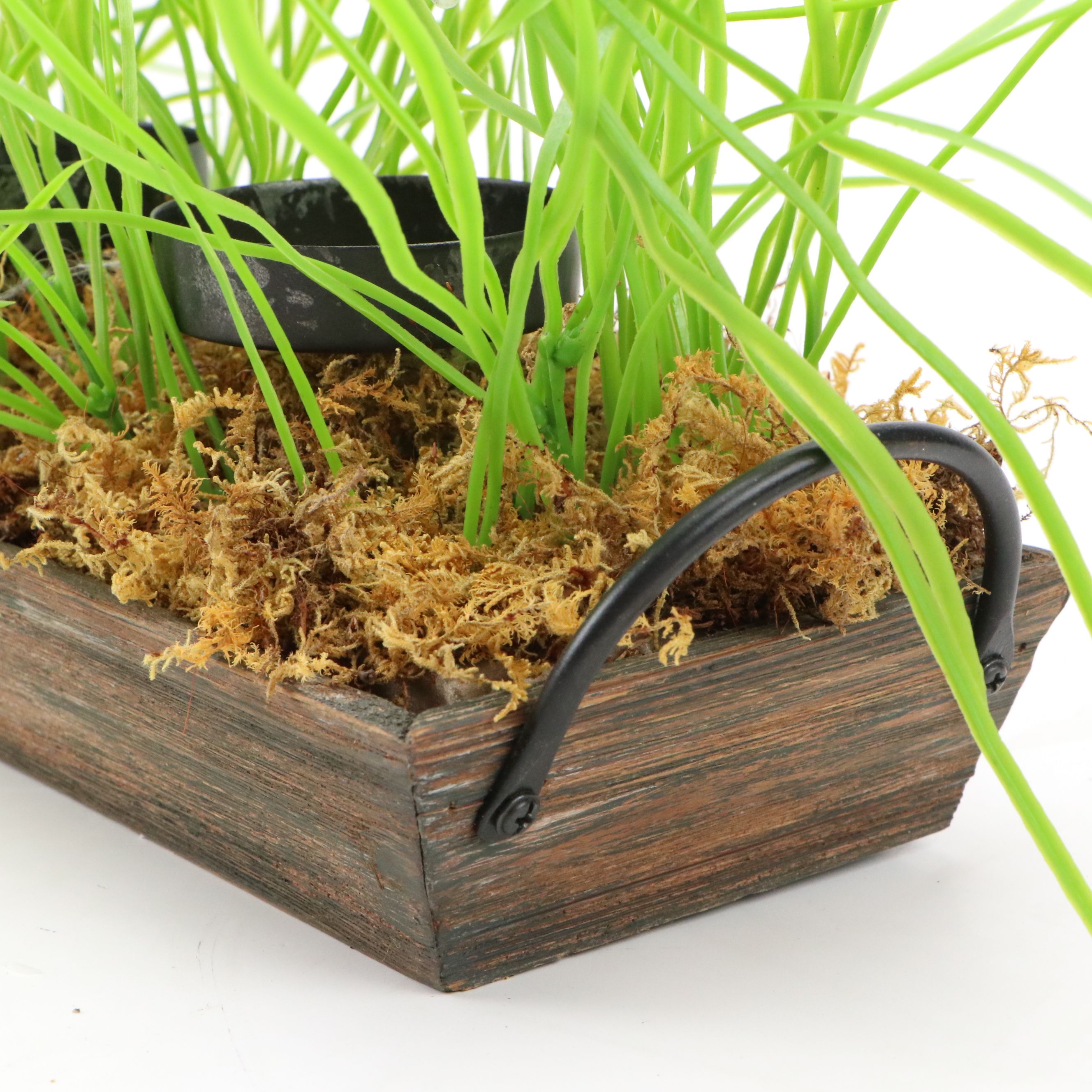 Dedham and Gail Pittman Ceramic Rabbits with Spring Grass Votive Candle Holder