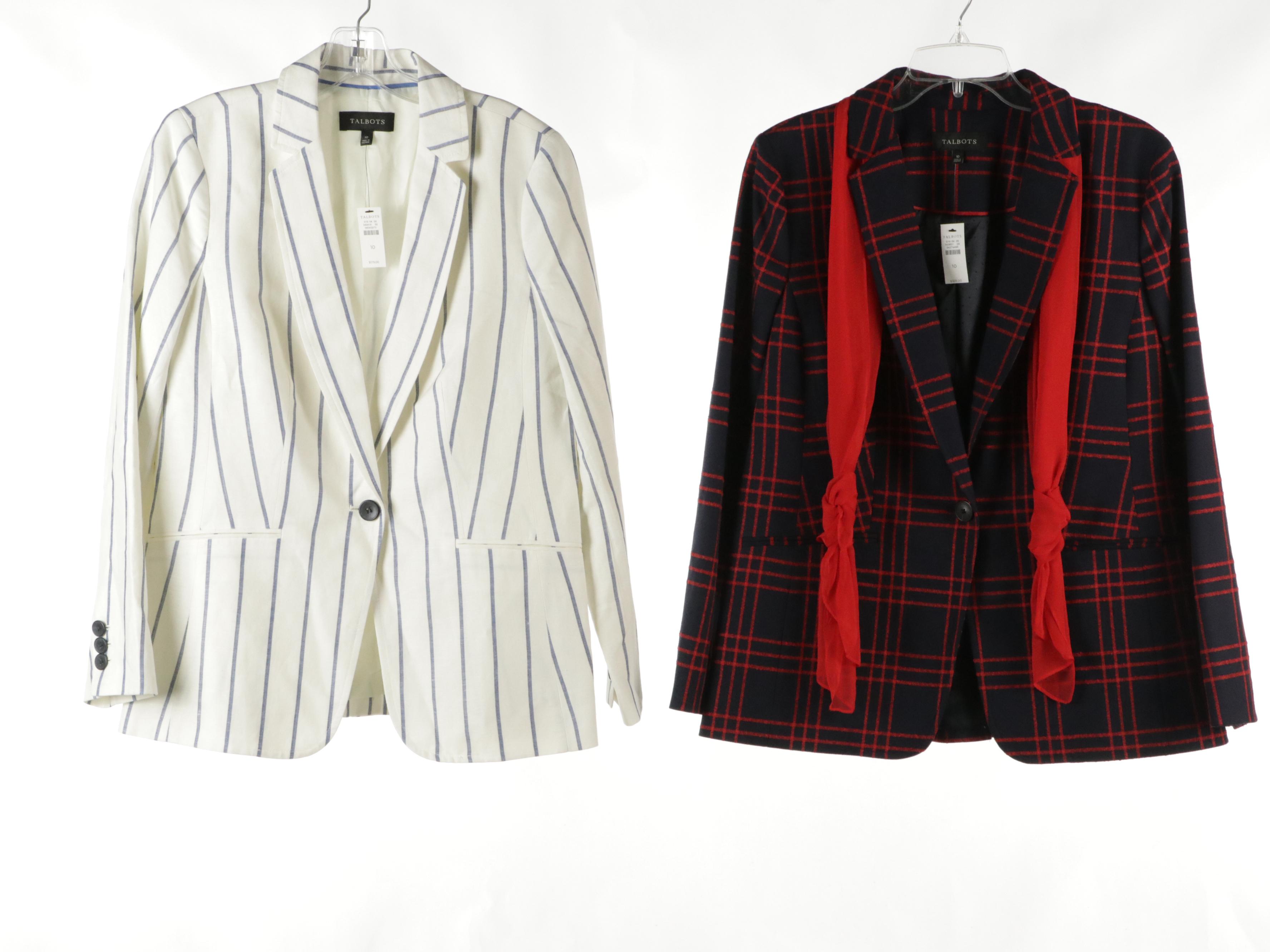 Talbots Plaid and Striped Blazers, Knit Cardigans and Dress Pants, With Tags
