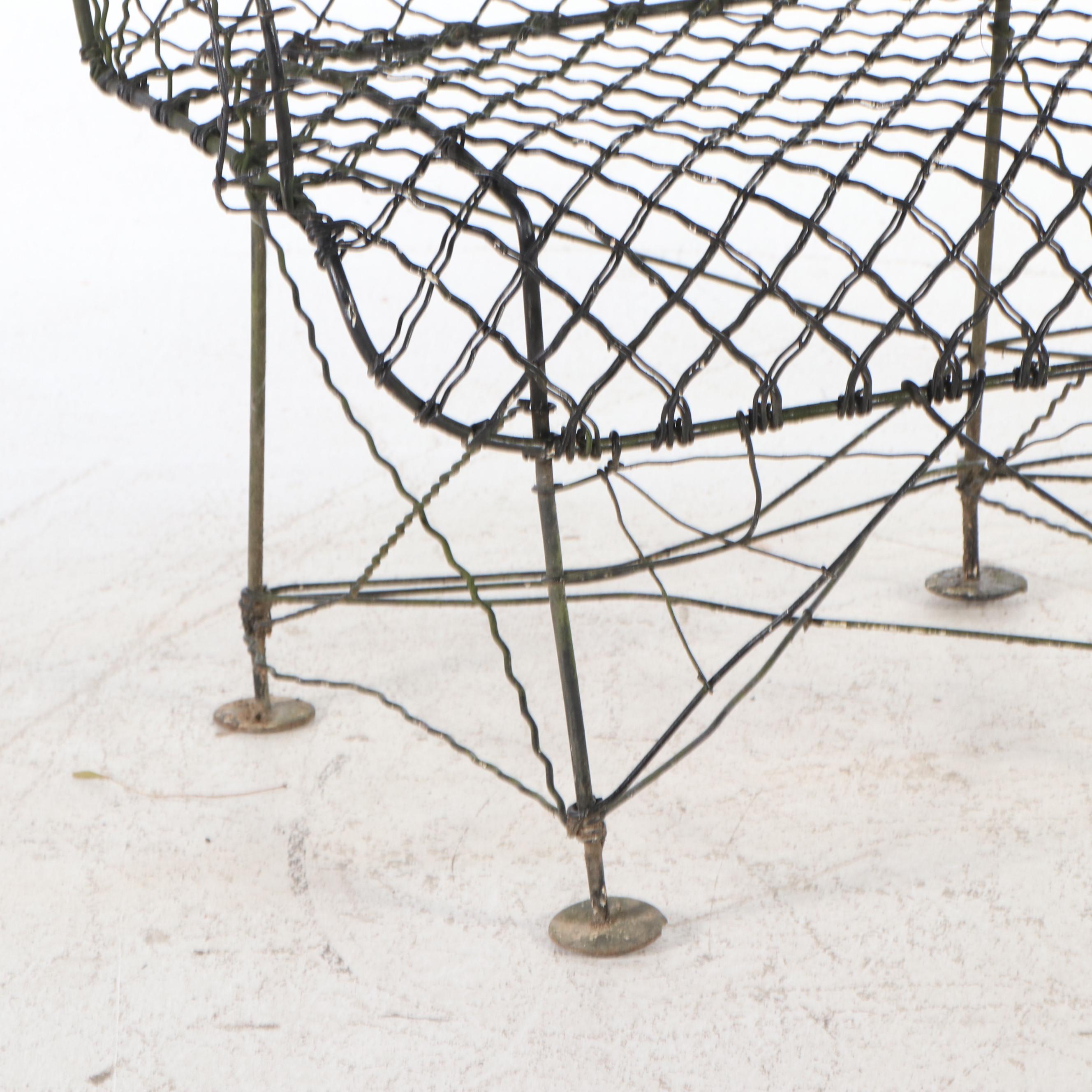 French Wire Style Garden Bench, 20th Century