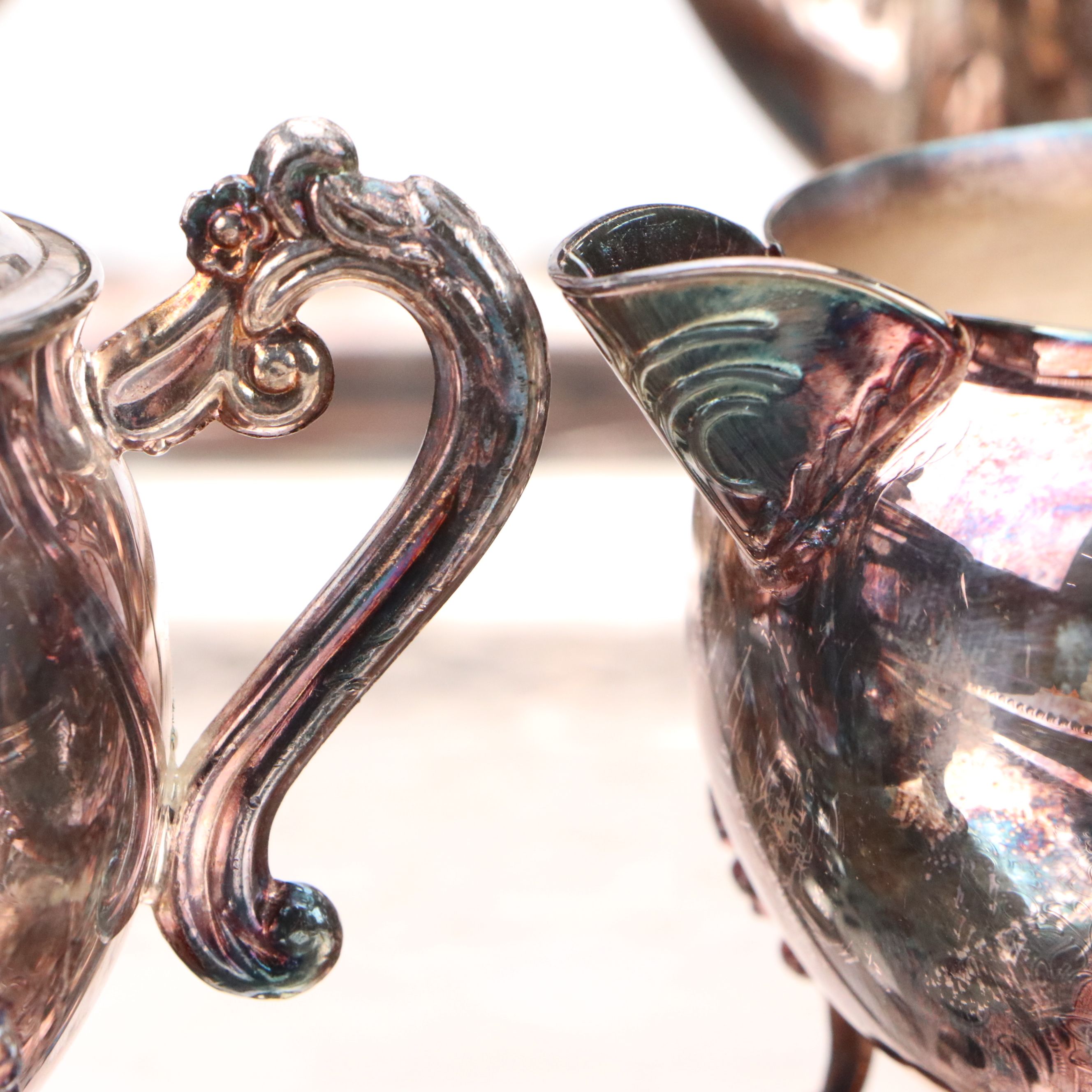 Leonard Silver Plate Footed Coffee Service with Tray