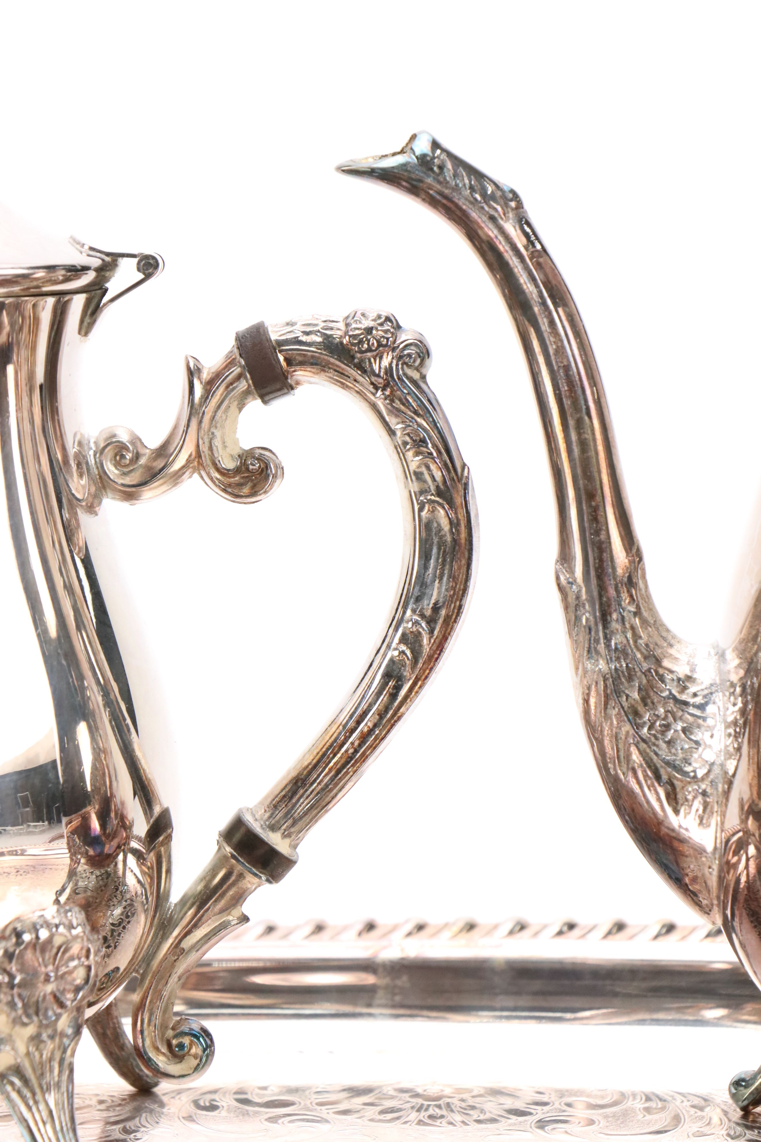 Leonard Silver Plate Footed Coffee Service with Tray