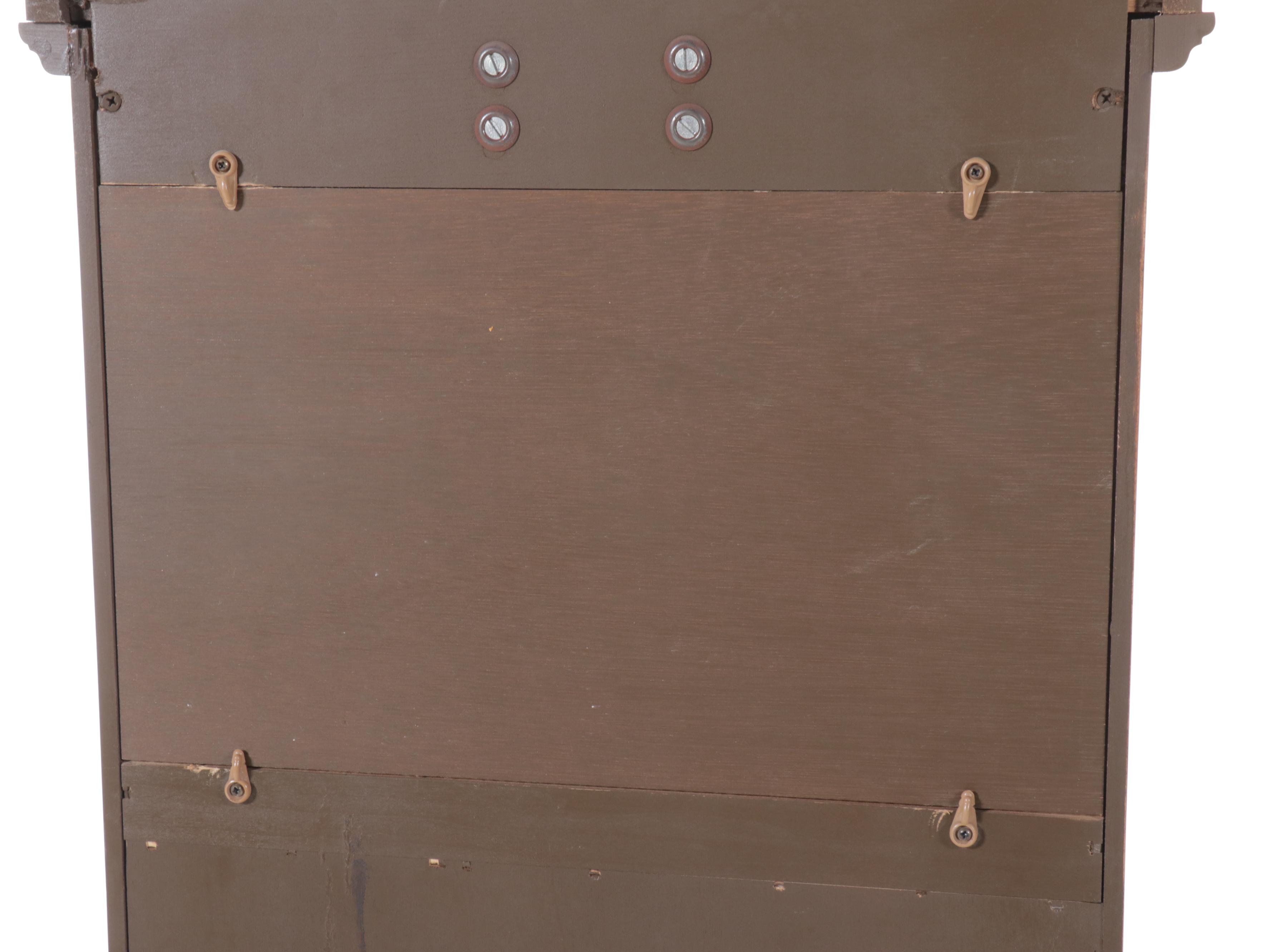 Pearl Mahogany and Burl Finished Wooden Grandfather Clock, 1980s