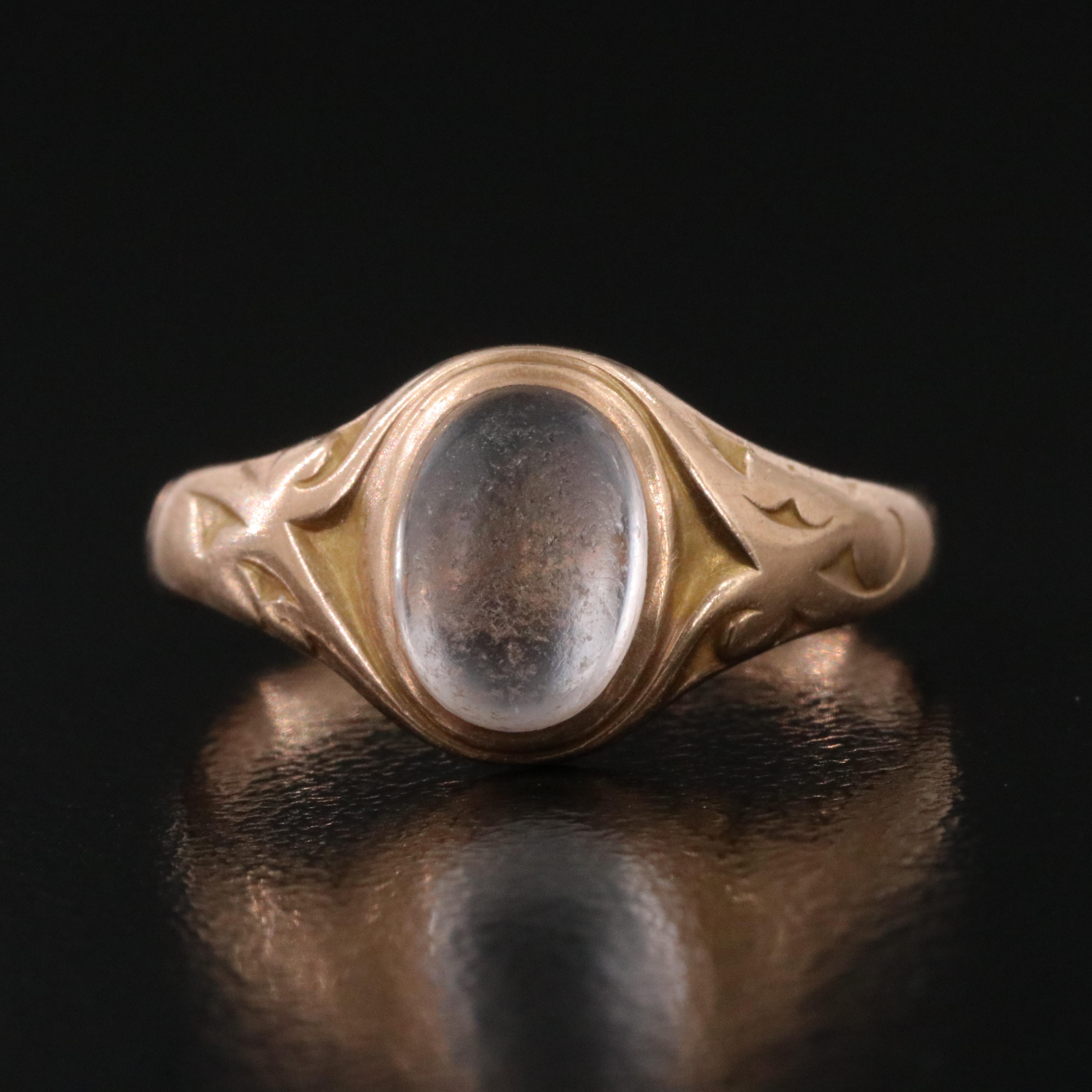 10K Rock Crystal Quartz Ring