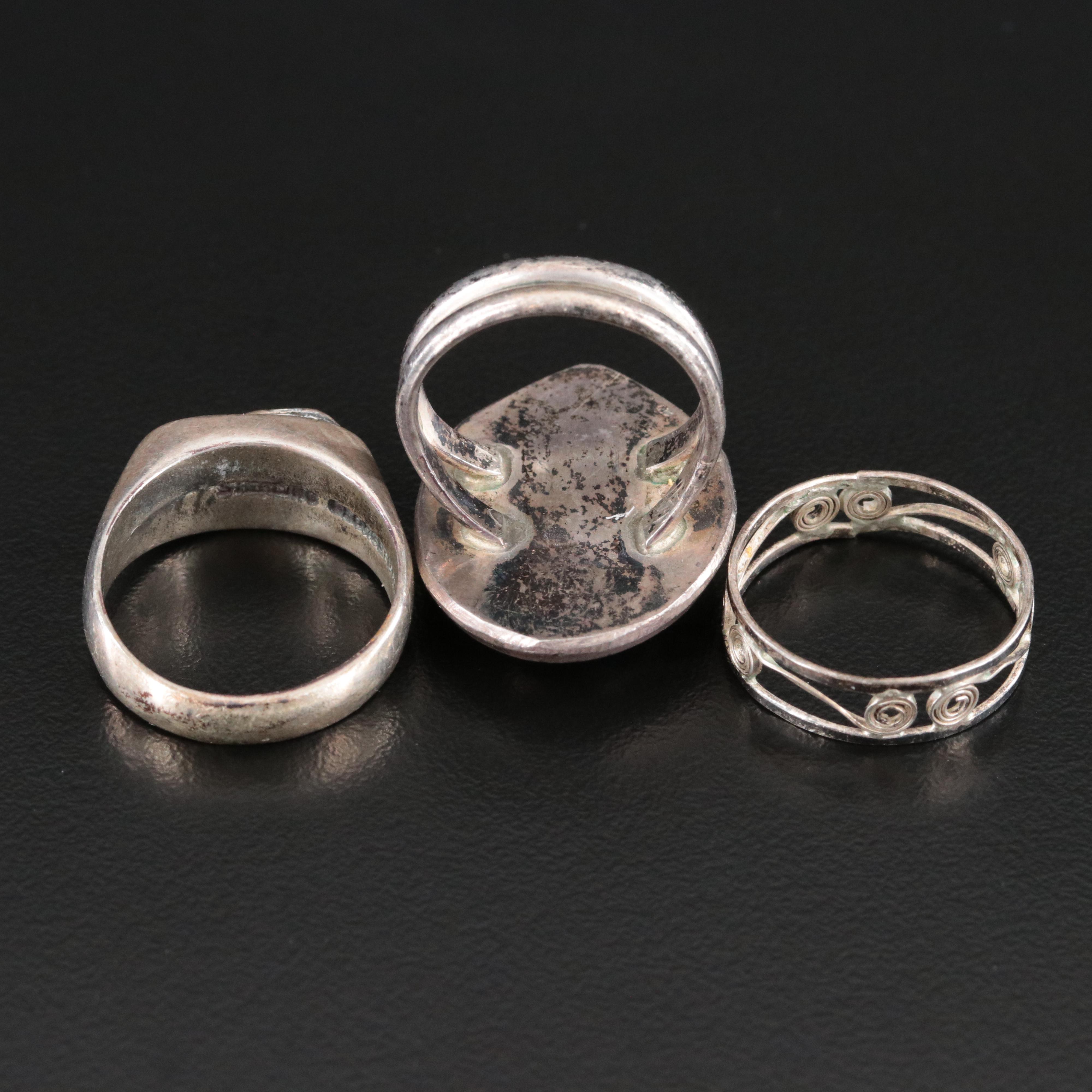 Sterling Ring Trio Featuring Turquoise