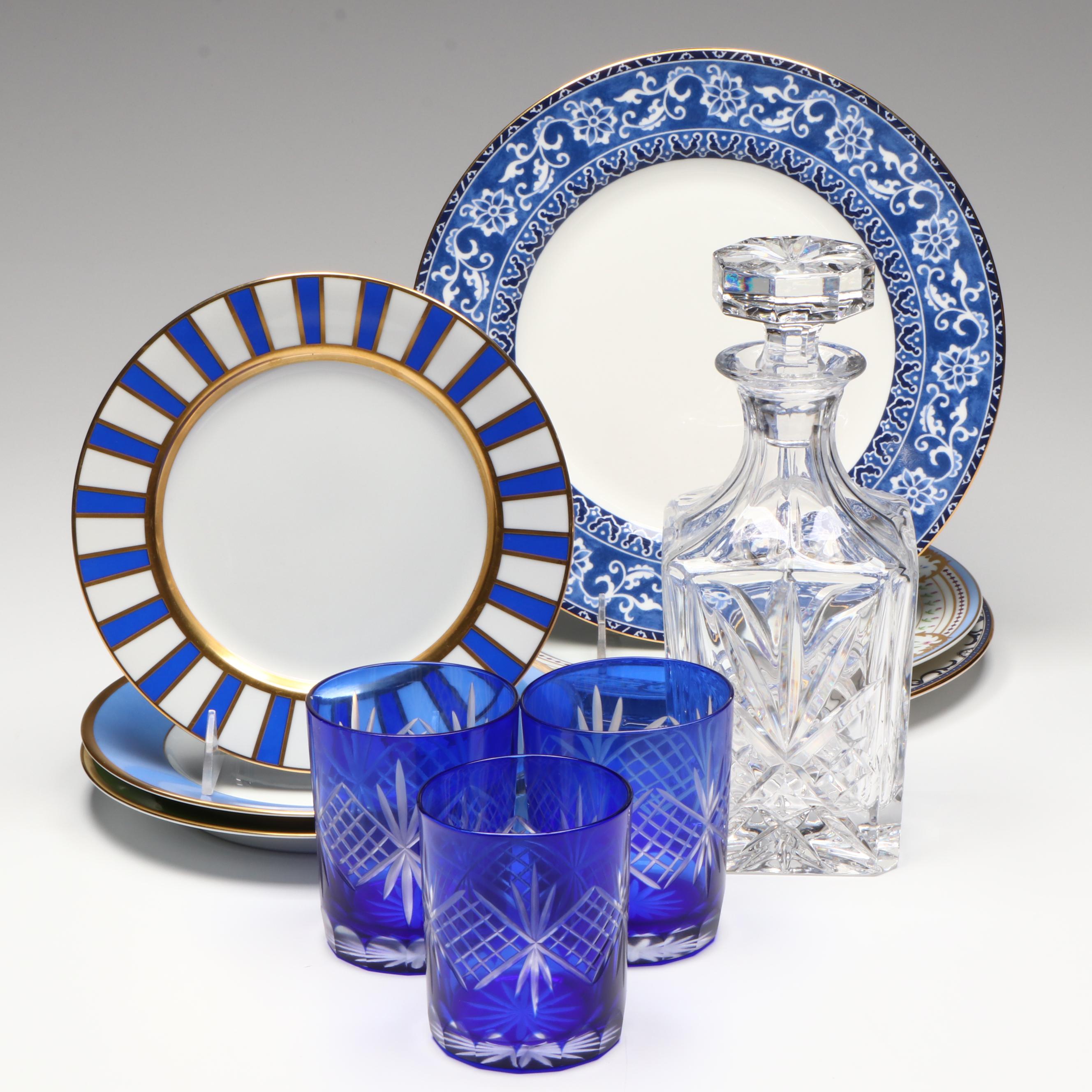 Gorham Crystal Decanter, Lenox Porcelain Dinner Plate, and More Tableware