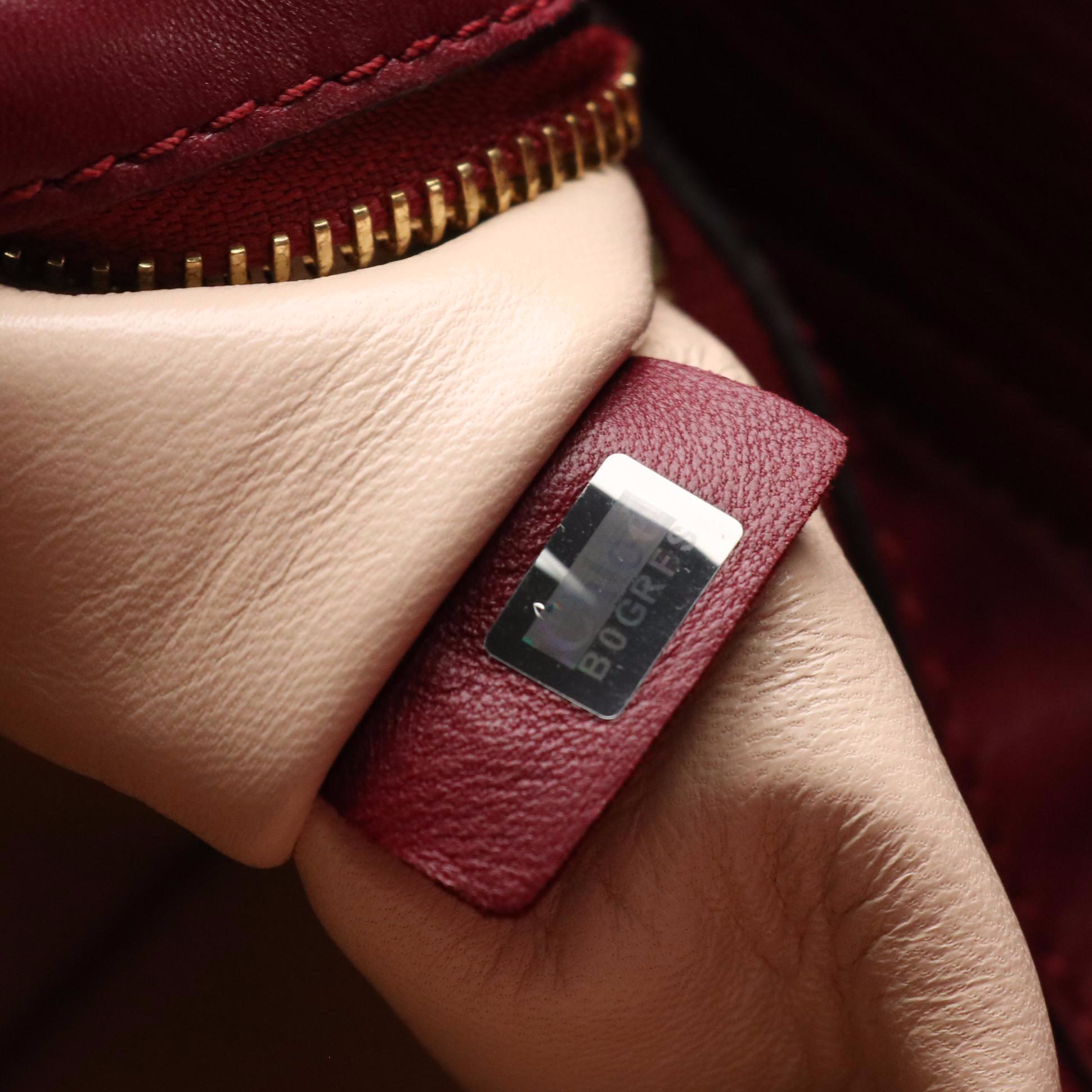 Chloé Lina Tote Bag in Ink Blue Suede and Caramel Brown Leather