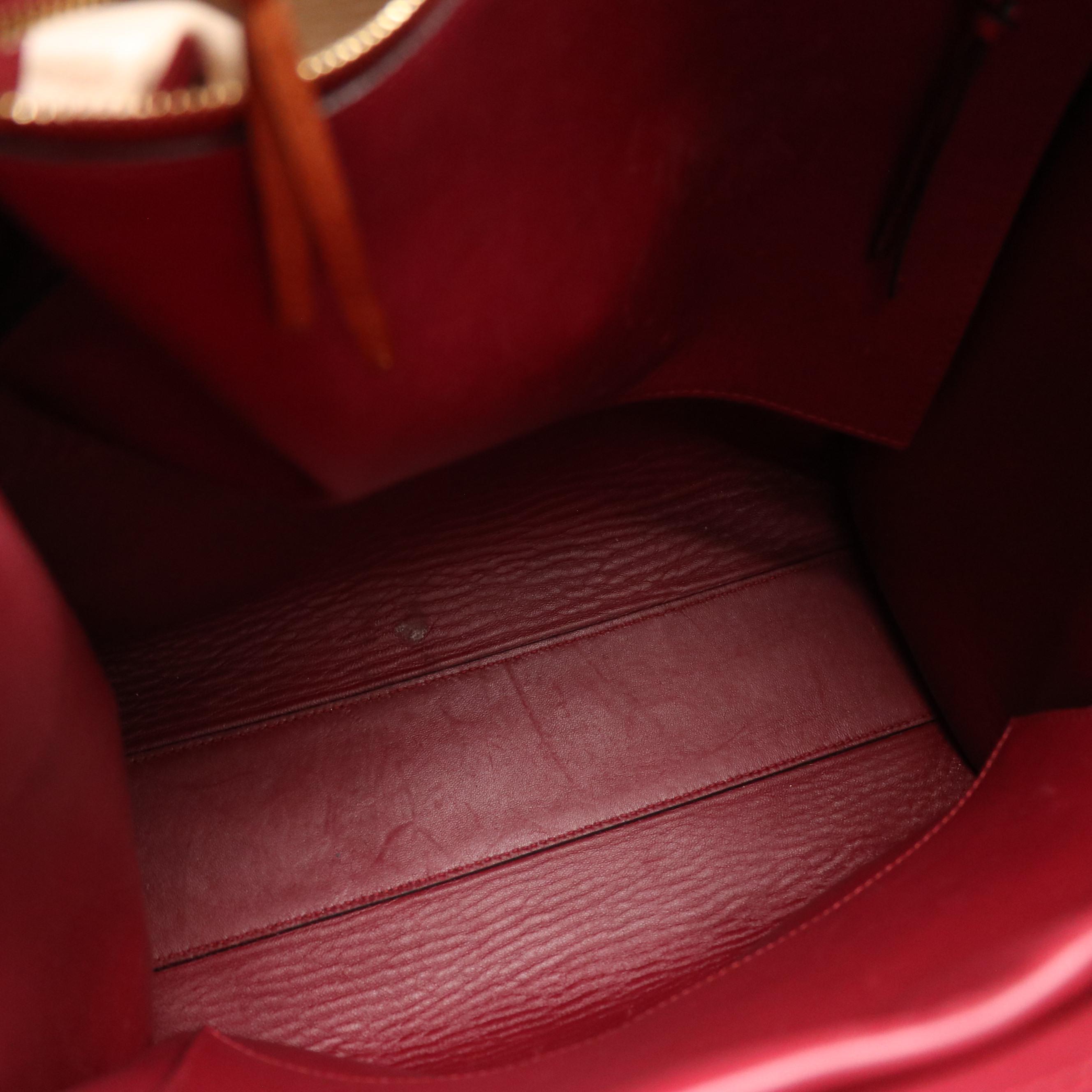 Chloé Lina Tote Bag in Ink Blue Suede and Caramel Brown Leather