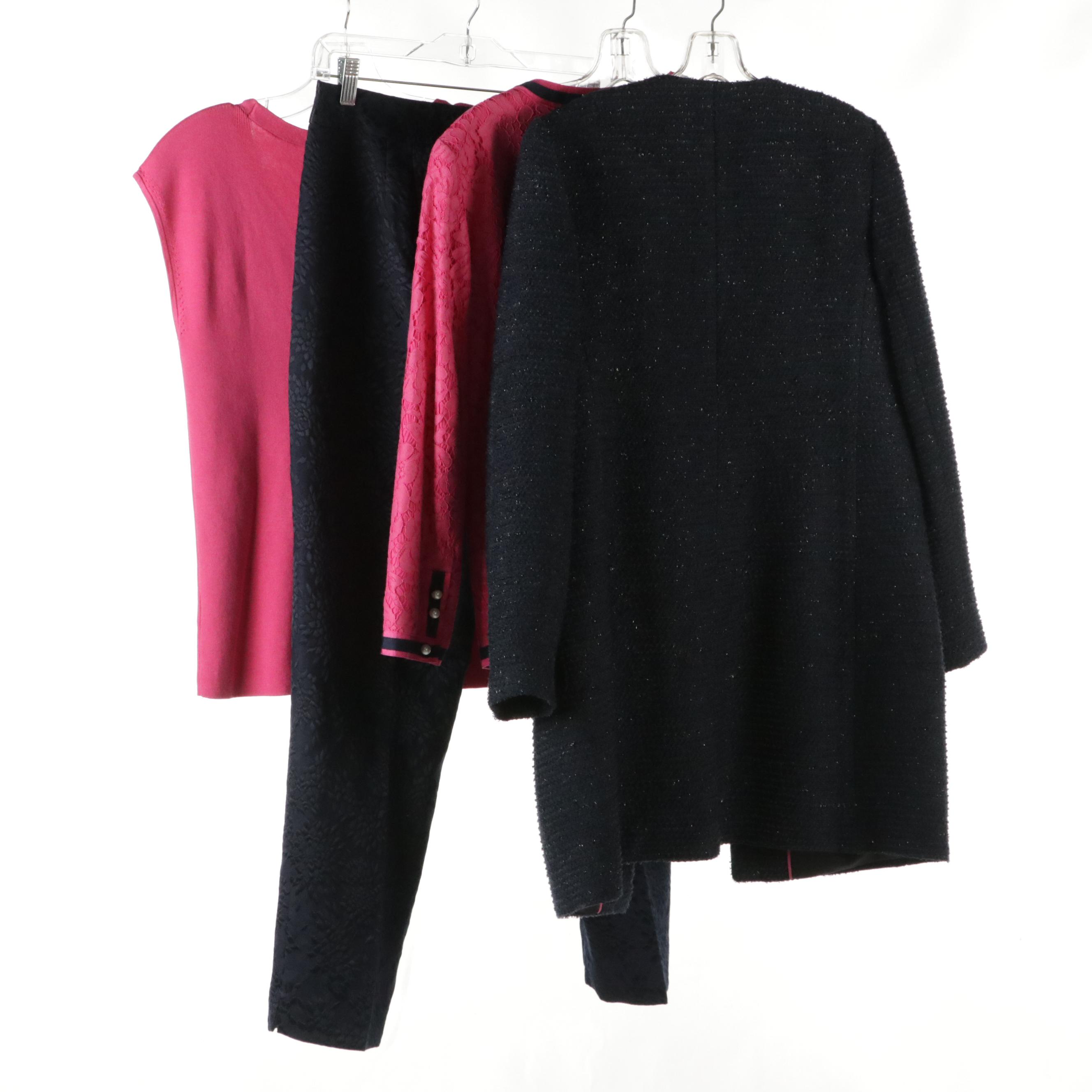 Talbots Floral Jacquard Pants, Pink Cotton Lace Blazer, and More, With Tags