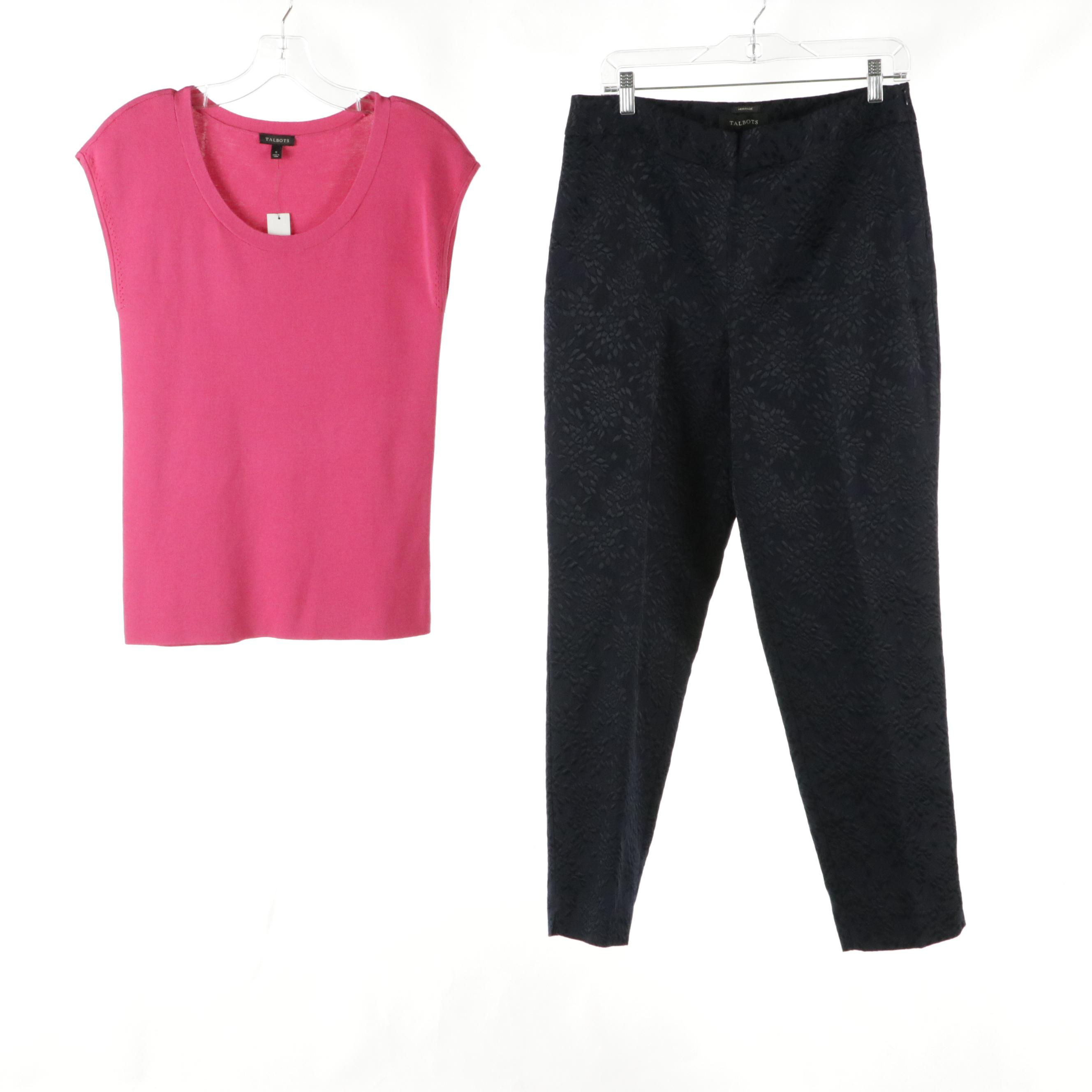 Talbots Floral Jacquard Pants, Pink Cotton Lace Blazer, and More, With Tags