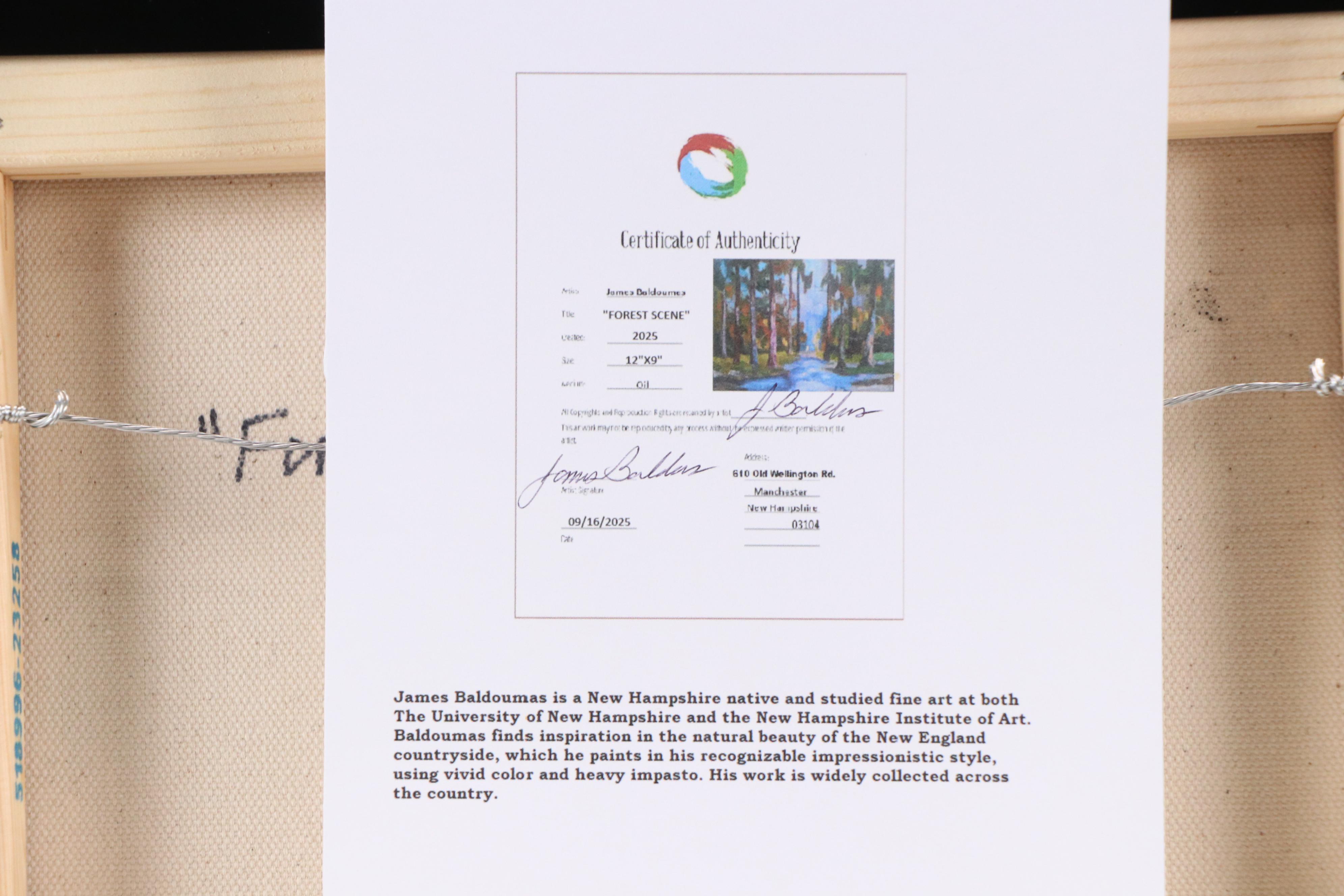 James Baldoumas Landscape Oil Painting "Forest Scene," 2025