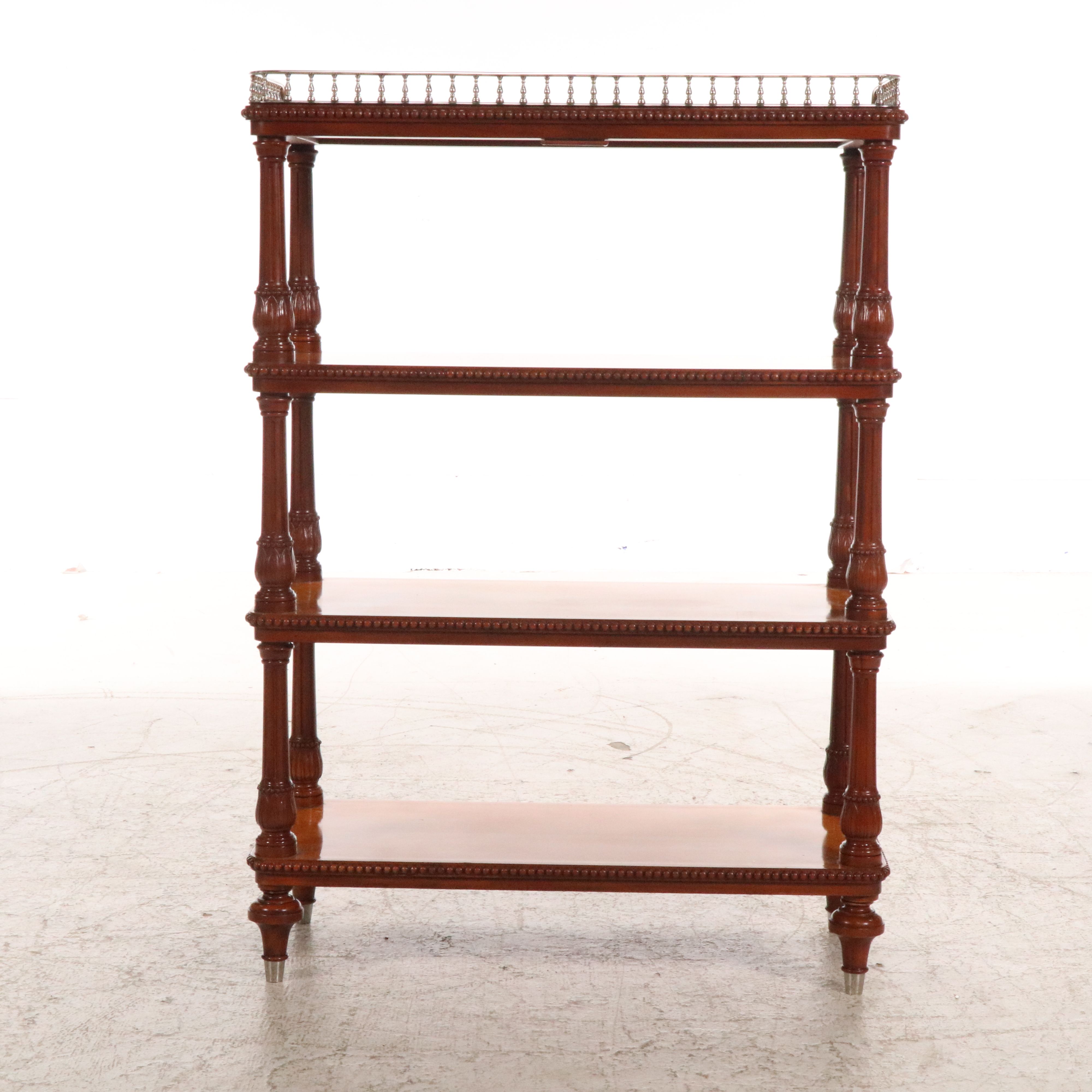 Pavlovsk Collection by Theodore Alexander Cherry and Burl Four-Tier Étagère