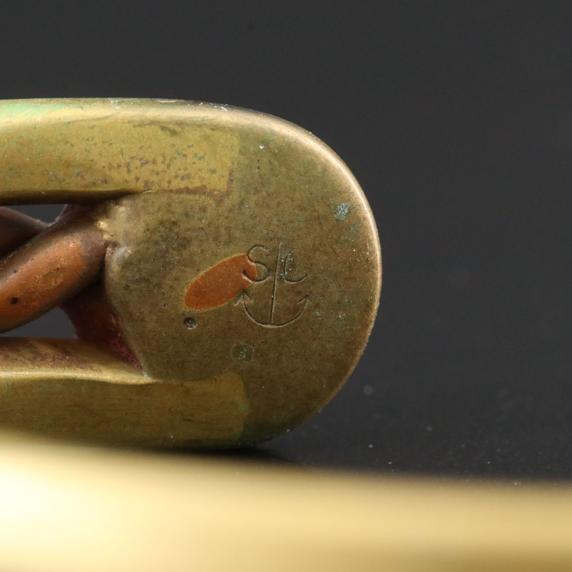 Modernist Sausalito Craftworks Brass and Copper Cuff Bracelet, 1970s