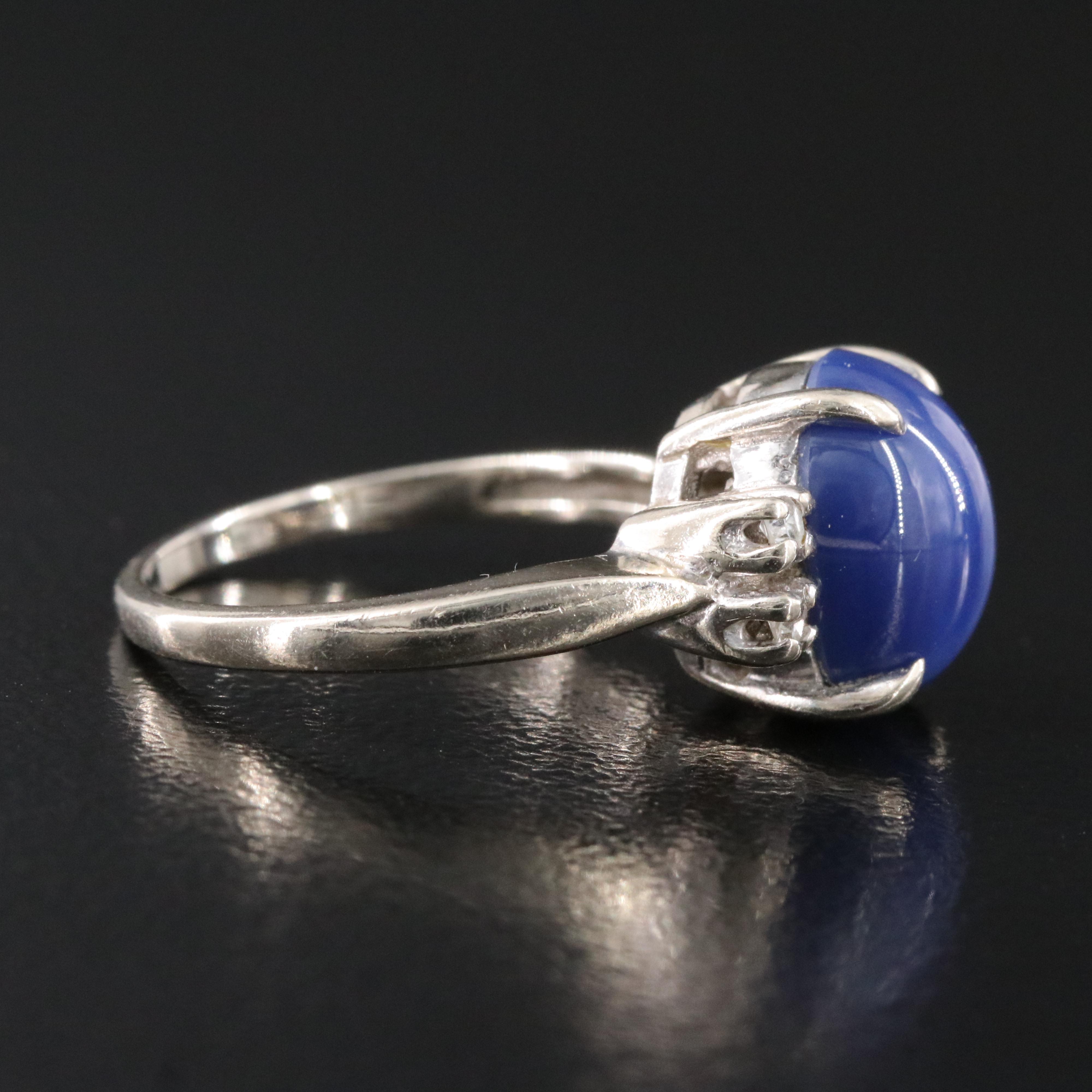 14K Star Sapphire and Diamond Ring