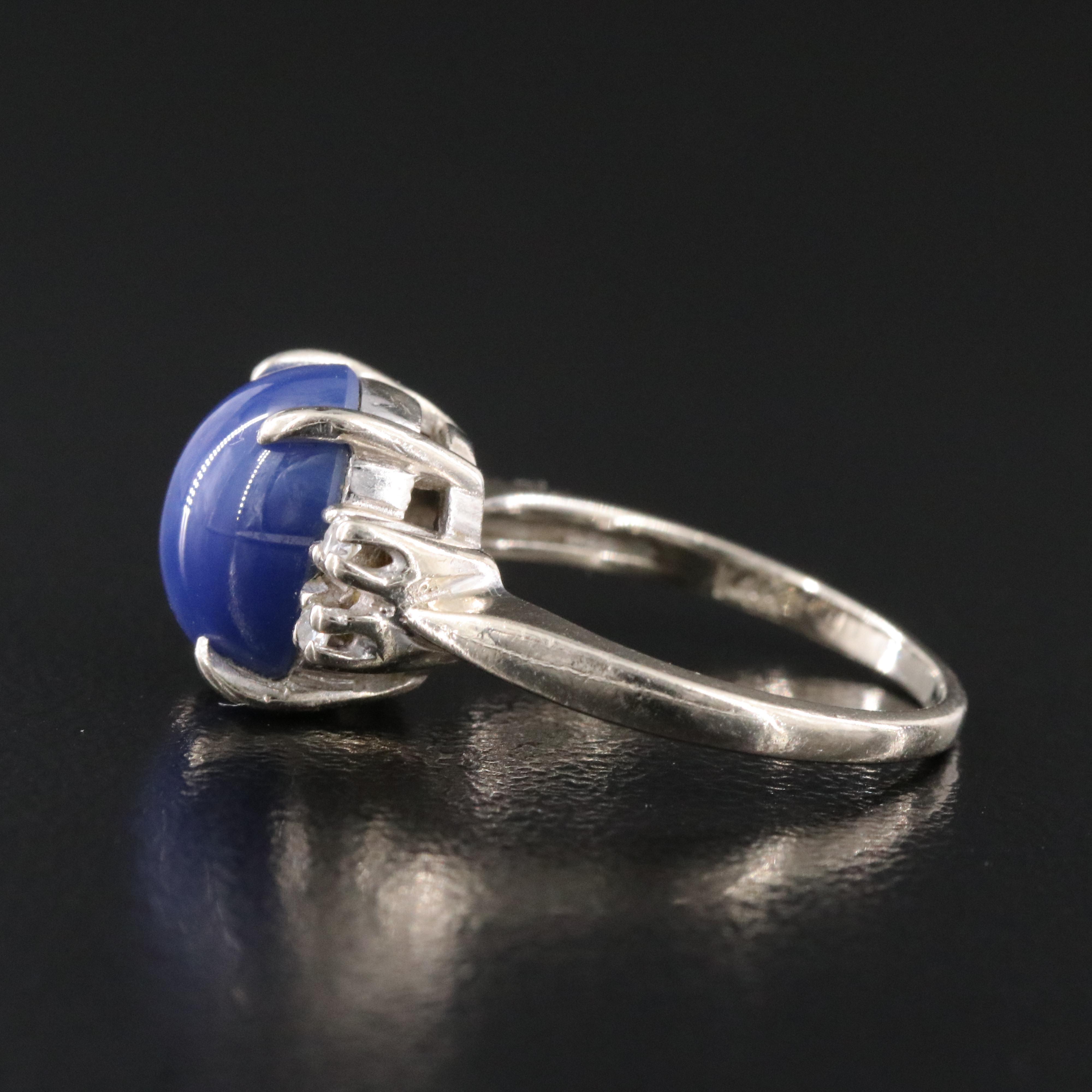 14K Star Sapphire and Diamond Ring