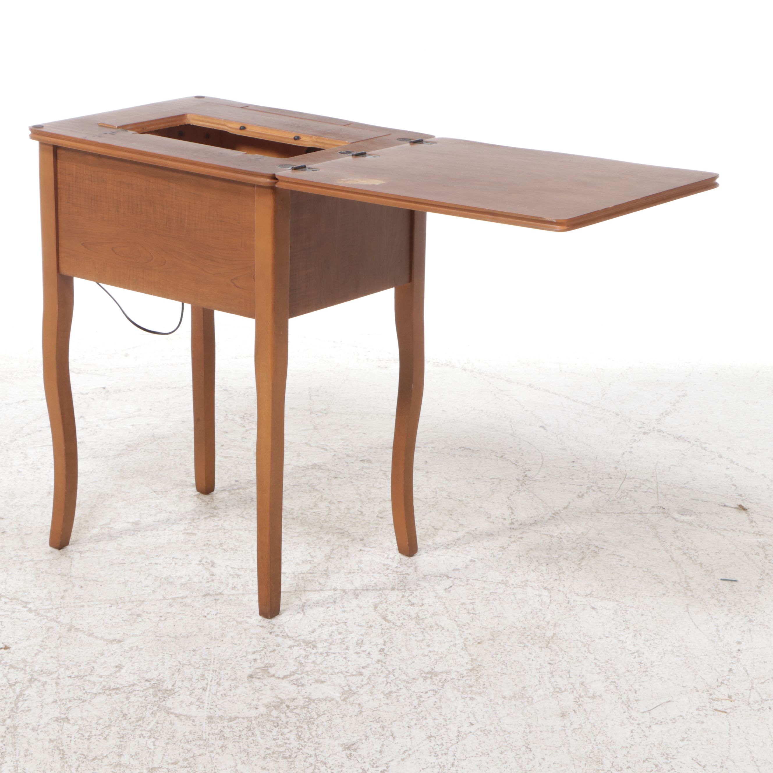 Vintage Walnut Sewing Machine Table