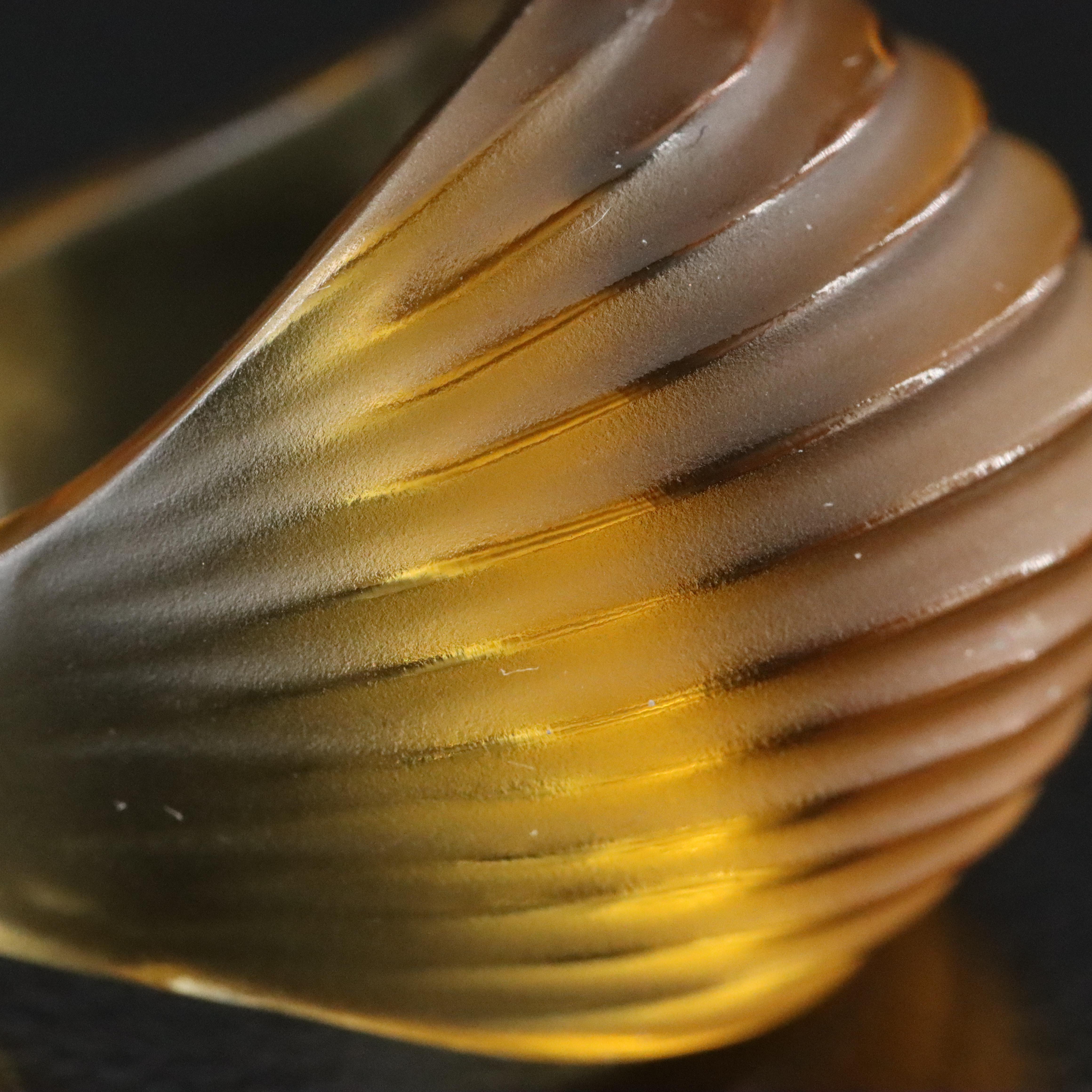 Lalique Crystal Fluted Dome Ring