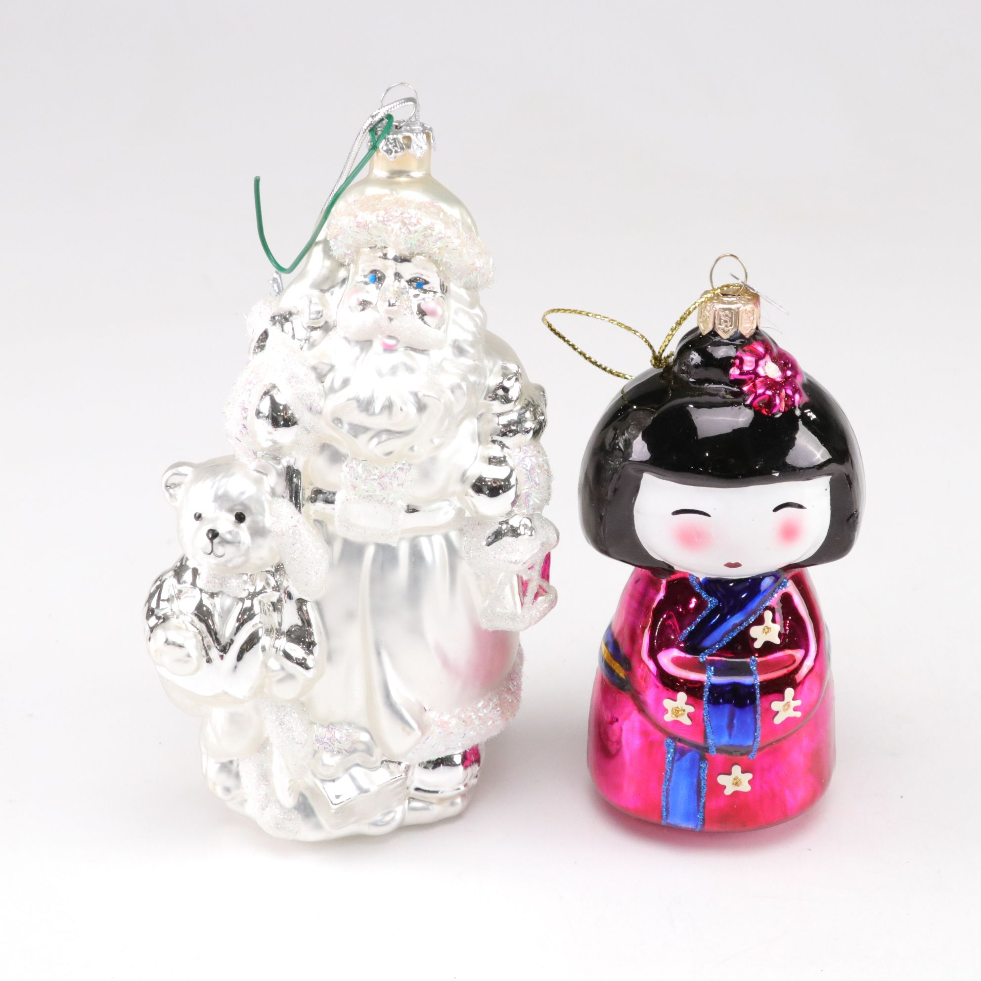 Poodle, Angel Moon, Swan and More Glitter and Blown Glass Ornaments