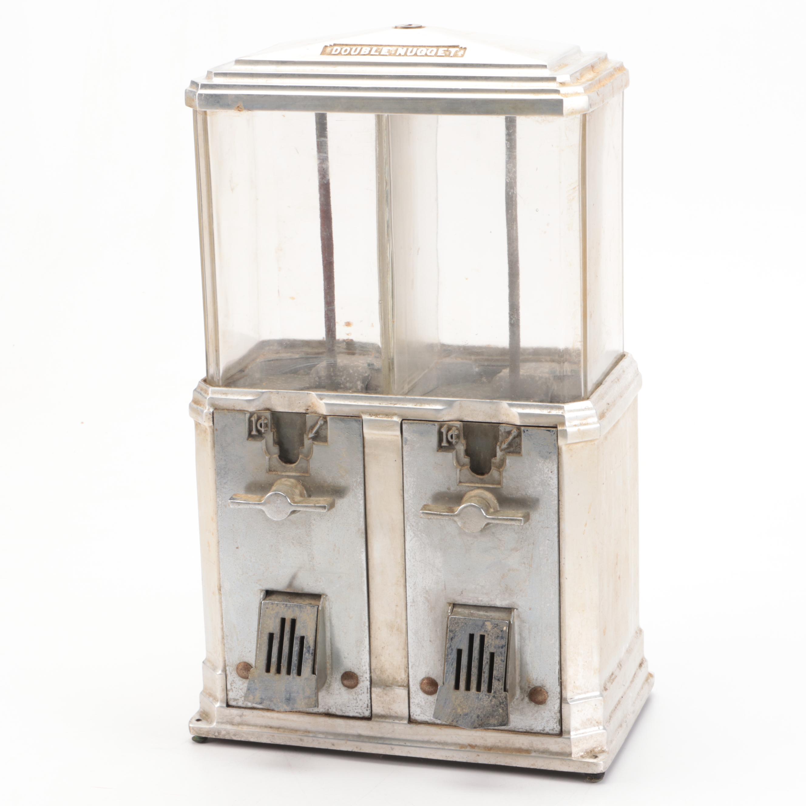 Double Nugget Coin Operated Peanut Vending Machine, 1930s–1940s