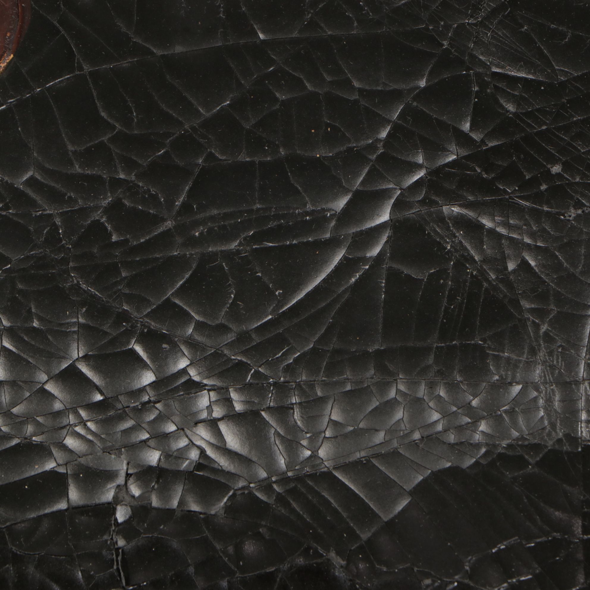 Neoclassical Faux Leather and Lucite Fringed Tapestry