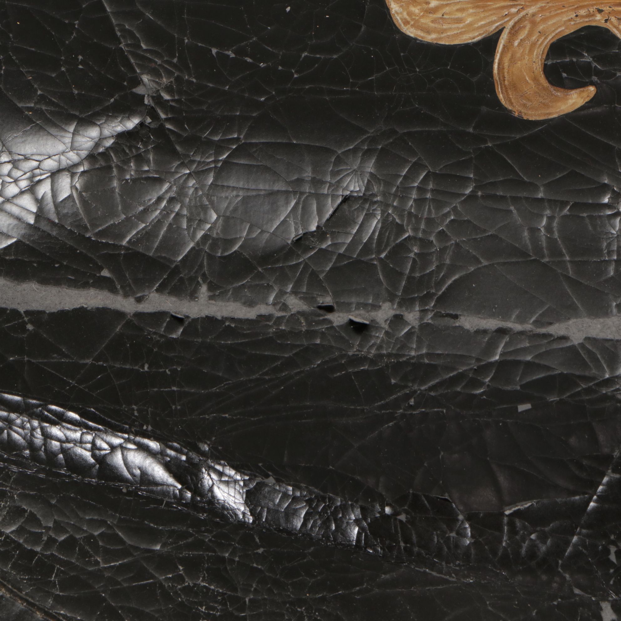 Neoclassical Faux Leather and Lucite Fringed Tapestry