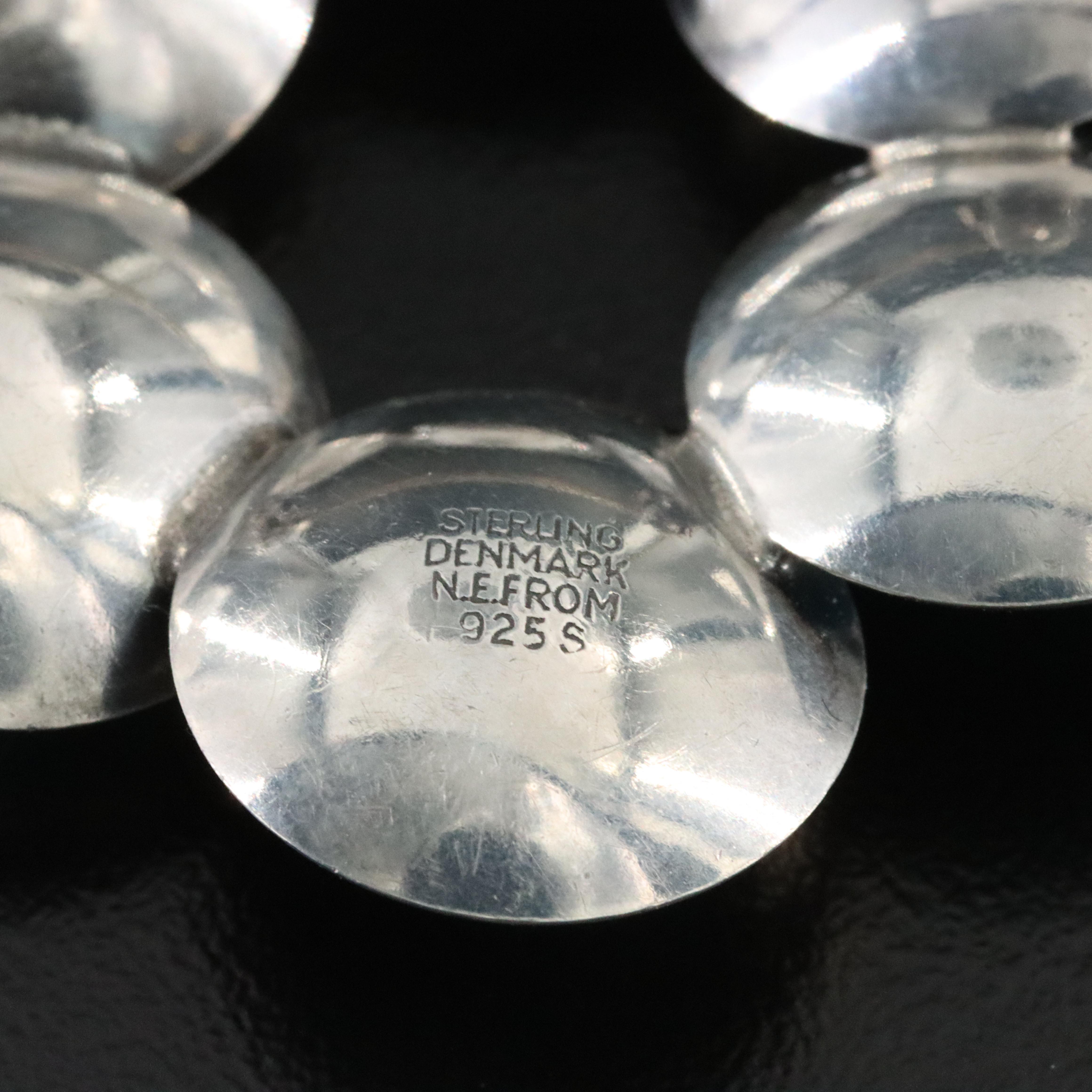 Scandinavian Modernist Niels Erik From Sterling Chalcedony Brooch