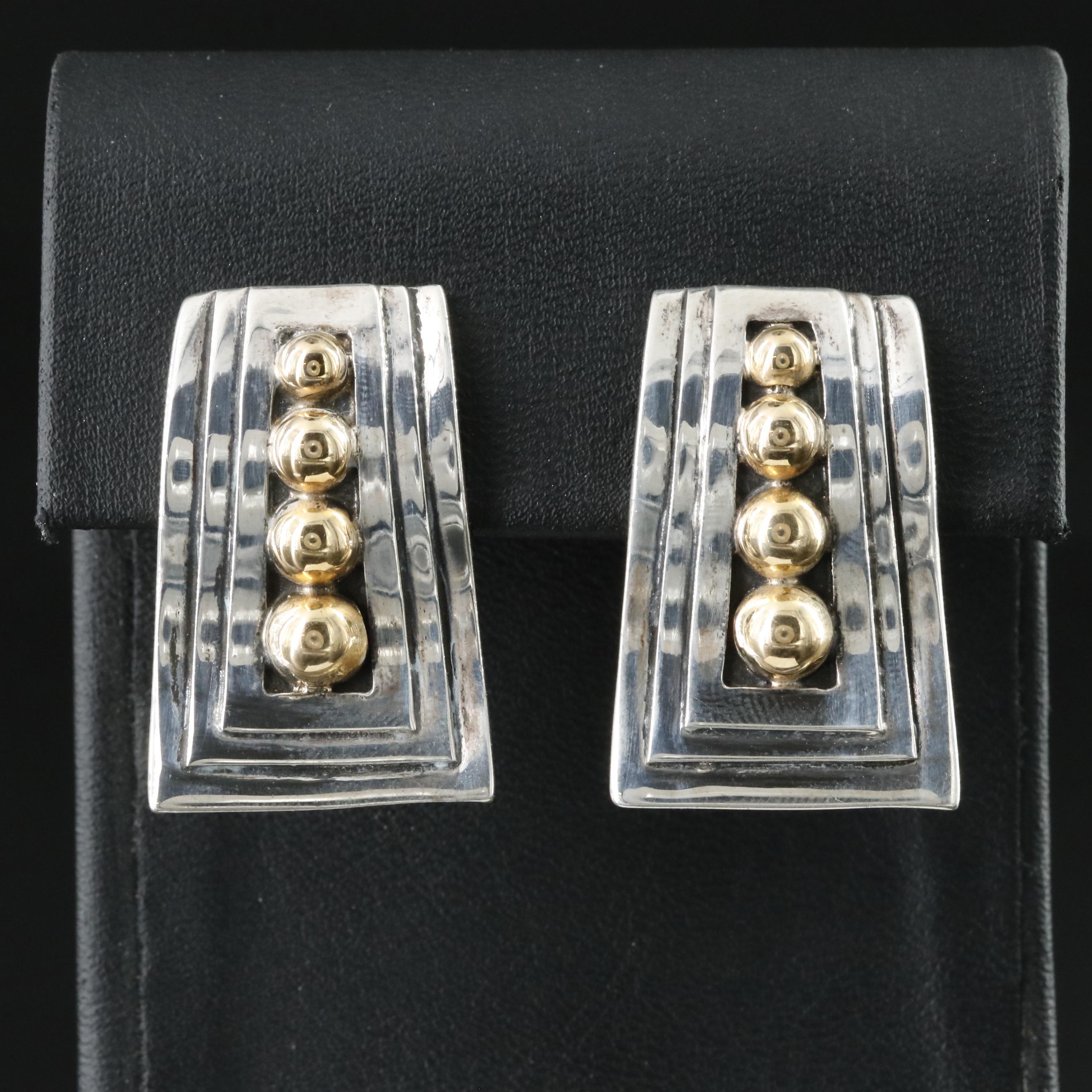 Pat Areias "Mexican Style" Sterling Earrings with 18K Accents