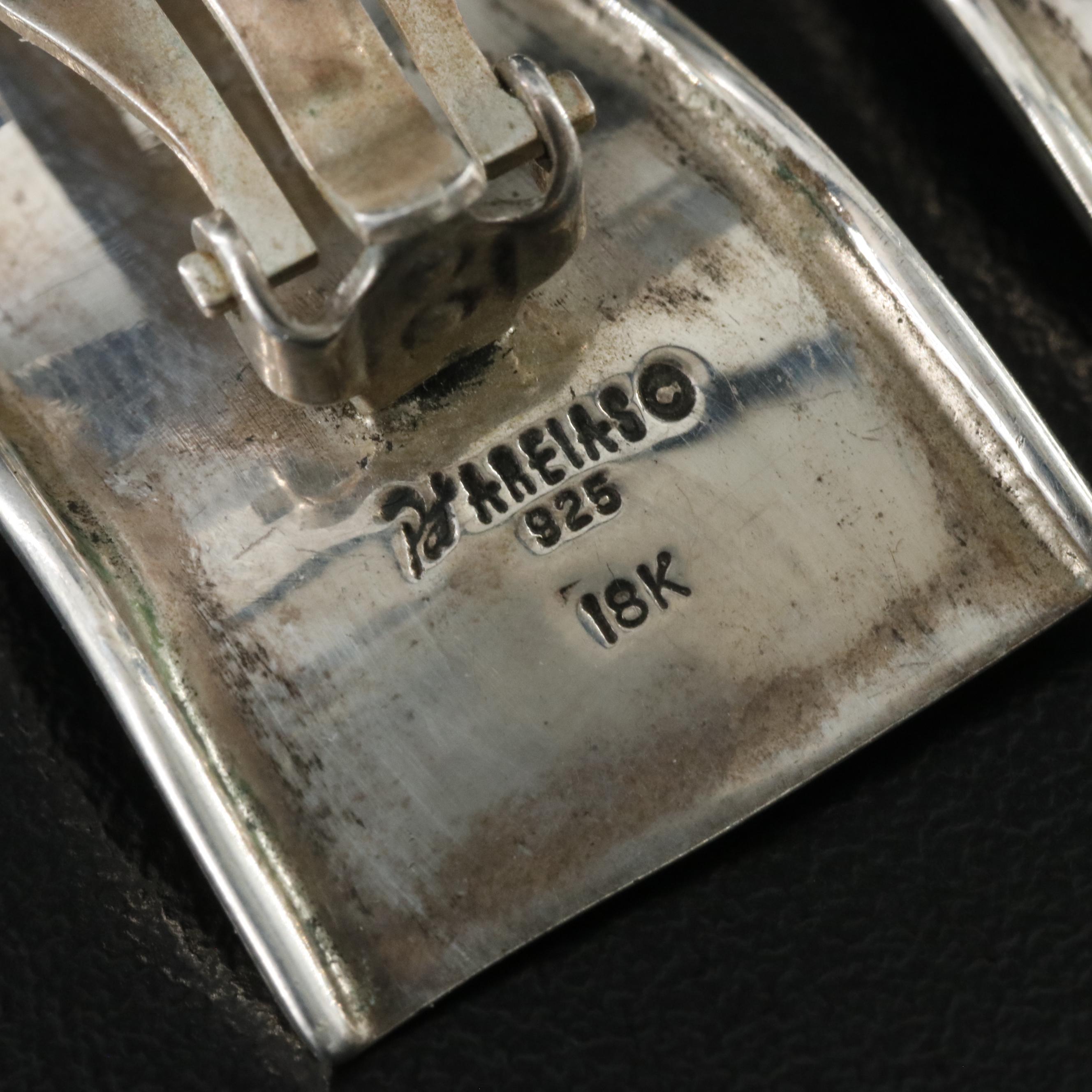 Pat Areias "Mexican Style" Sterling Earrings with 18K Accents