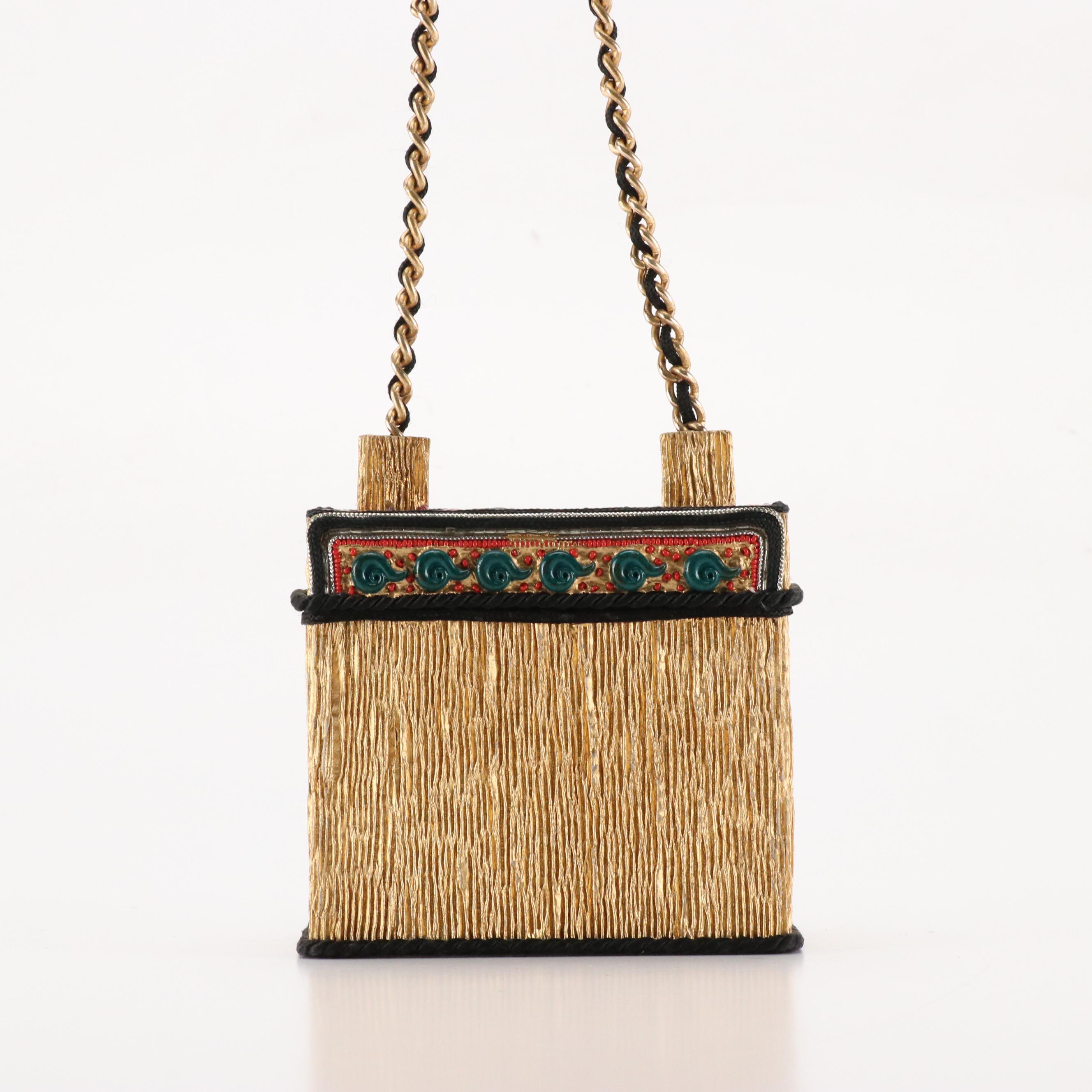 Christmas Themed Box Purse in Découpage Acacia Wood