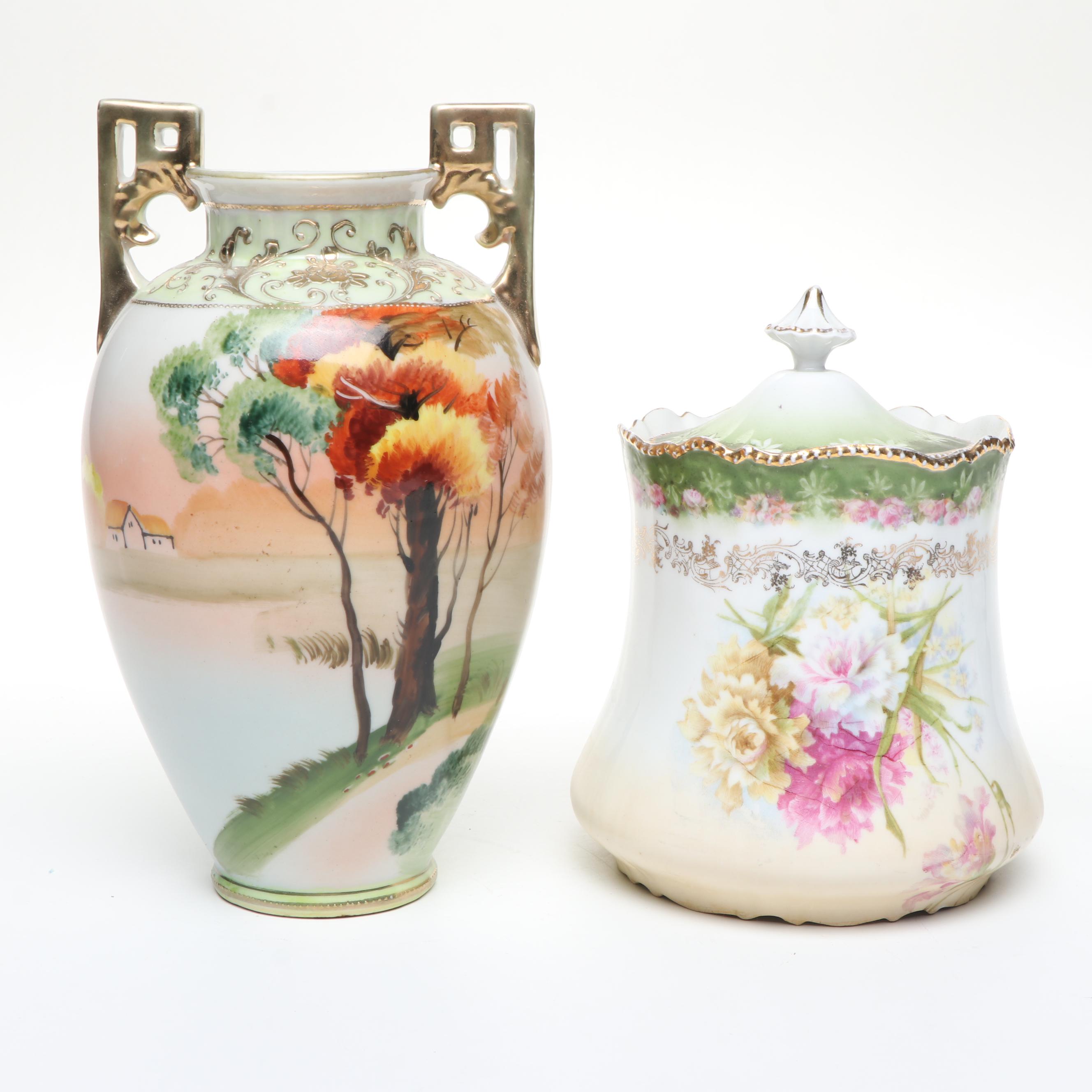 Sebring Pottery "Chantilly" and Sabin "Crest-O-Gold" with Other Gilt Table Décor