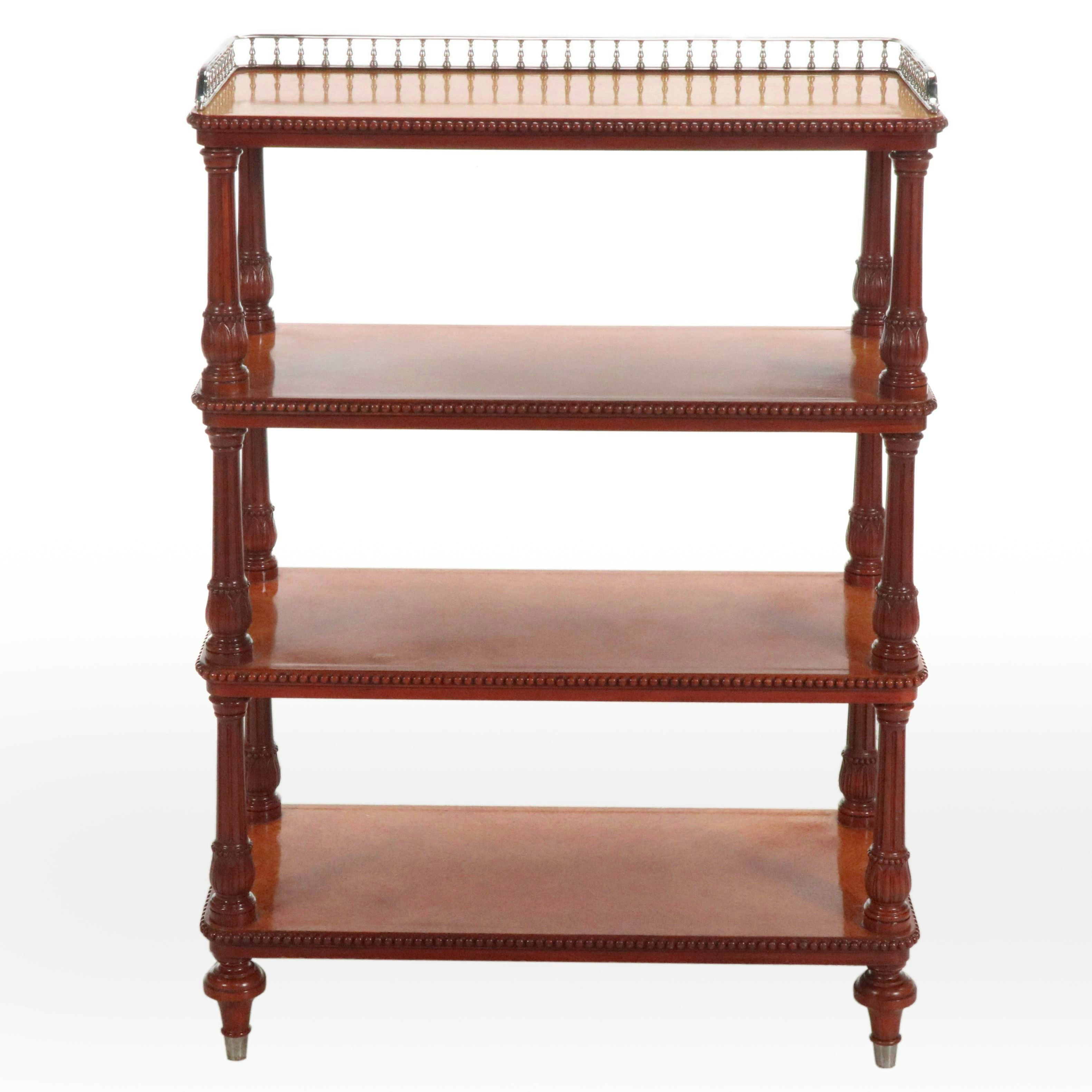 Pavlovsk Collection by Theodore Alexander Cherry and Burl Four-Tier Étagère