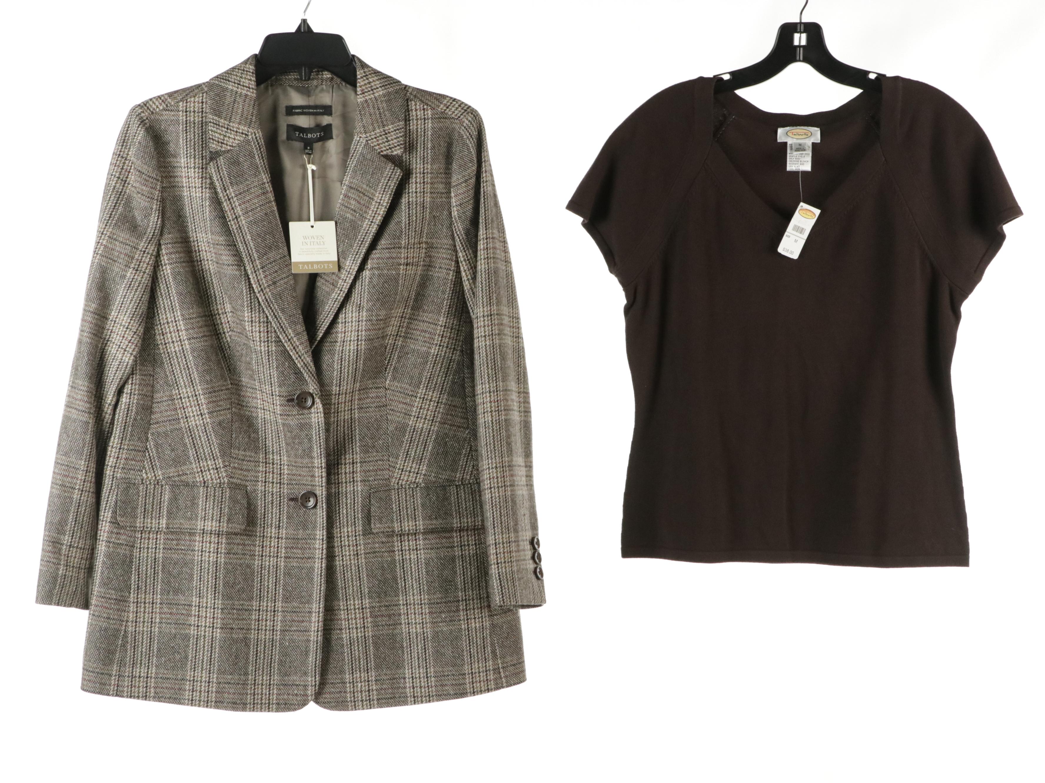 Talbots Lambswool Blend Metallic Polka Dot Sweater, Recycled Wool Blazer & More