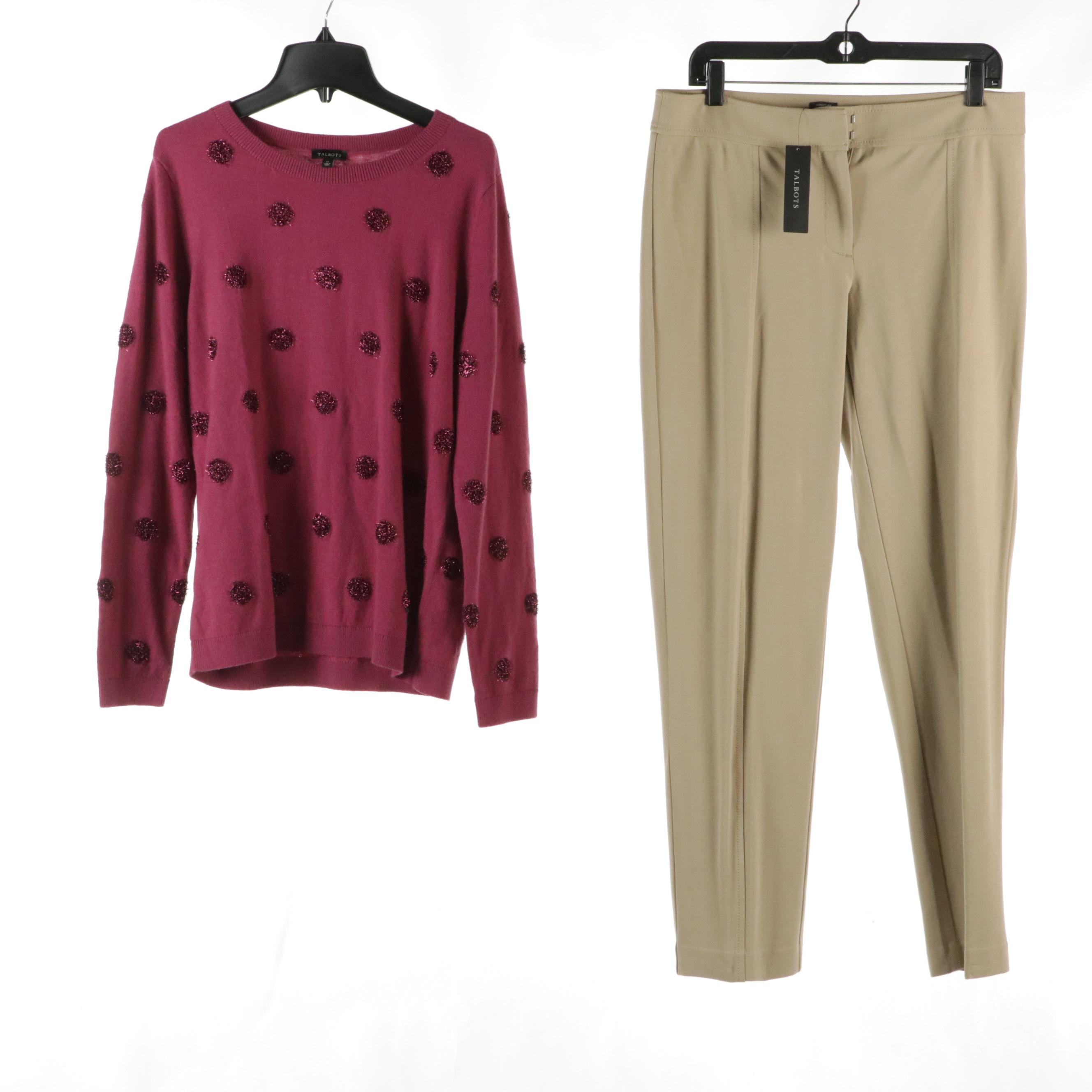 Talbots Lambswool Blend Metallic Polka Dot Sweater, Recycled Wool Blazer & More