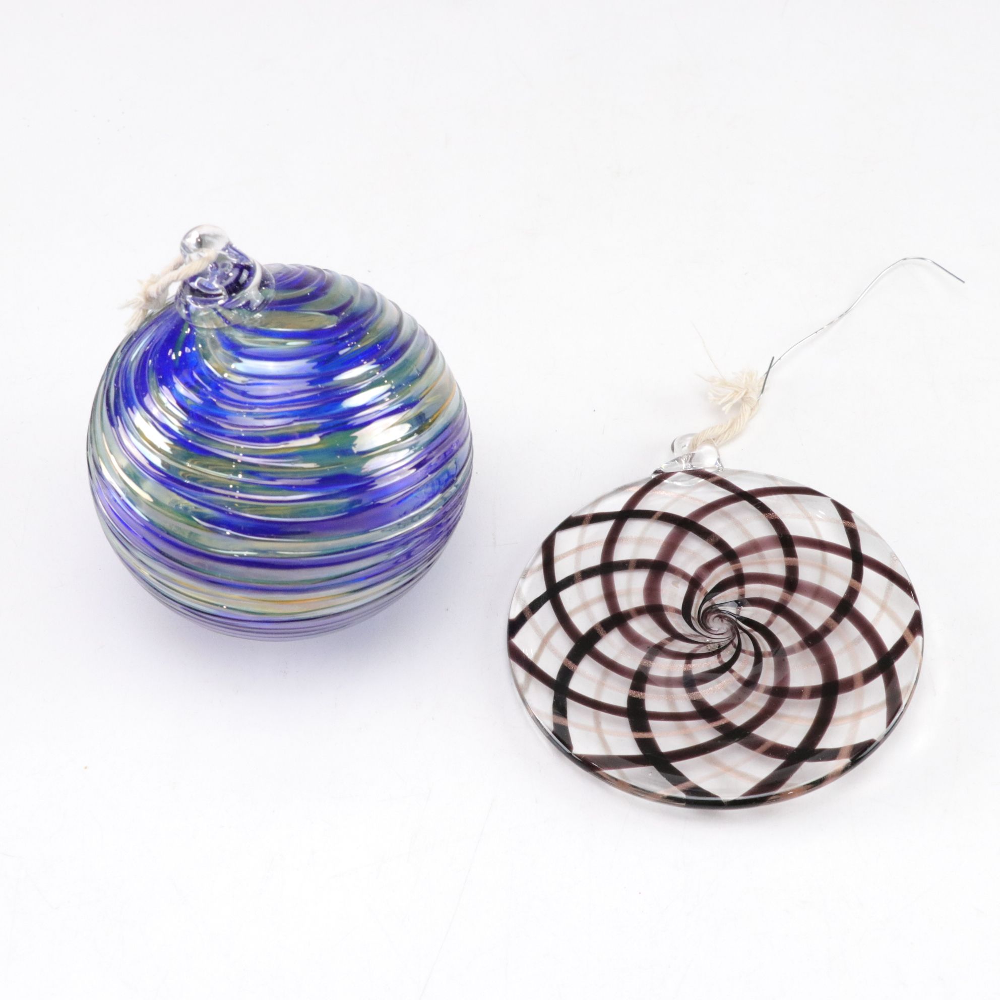 Six Hand-Crafted Art Glass Ornaments, 21st Century
