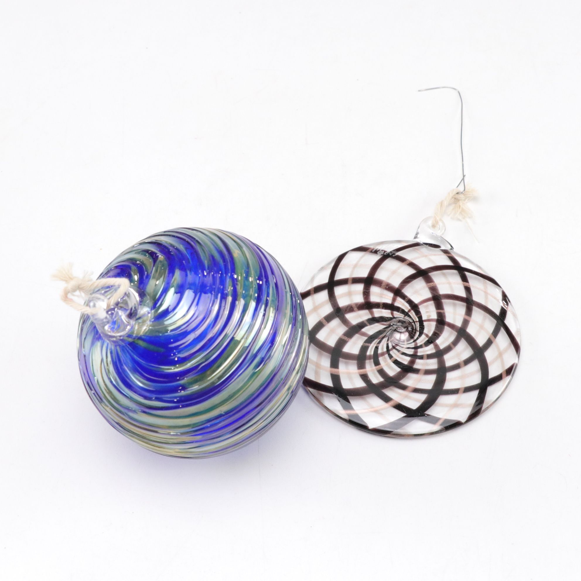 Six Hand-Crafted Art Glass Ornaments, 21st Century
